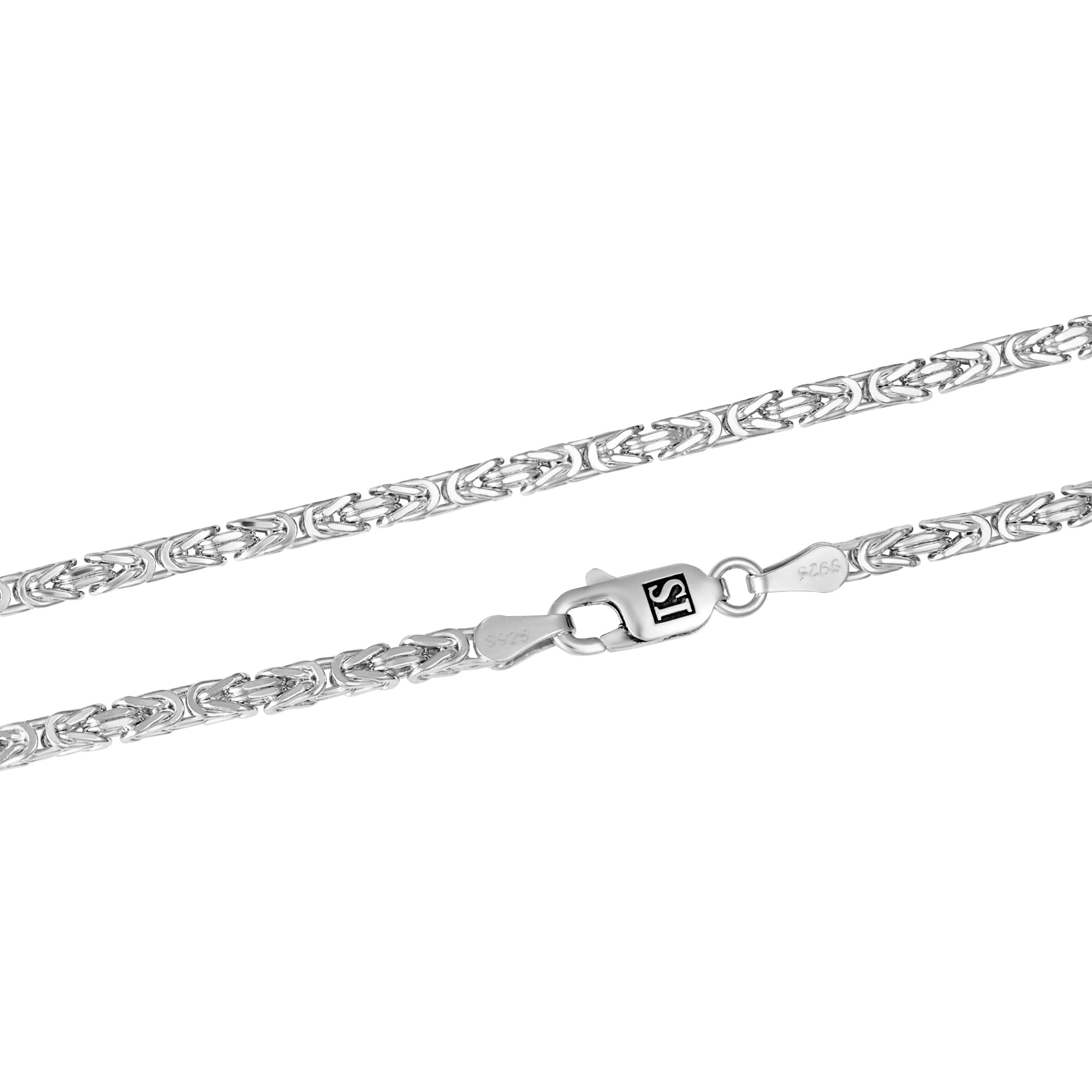 Byzantine Chain 3mm S925 White Gold