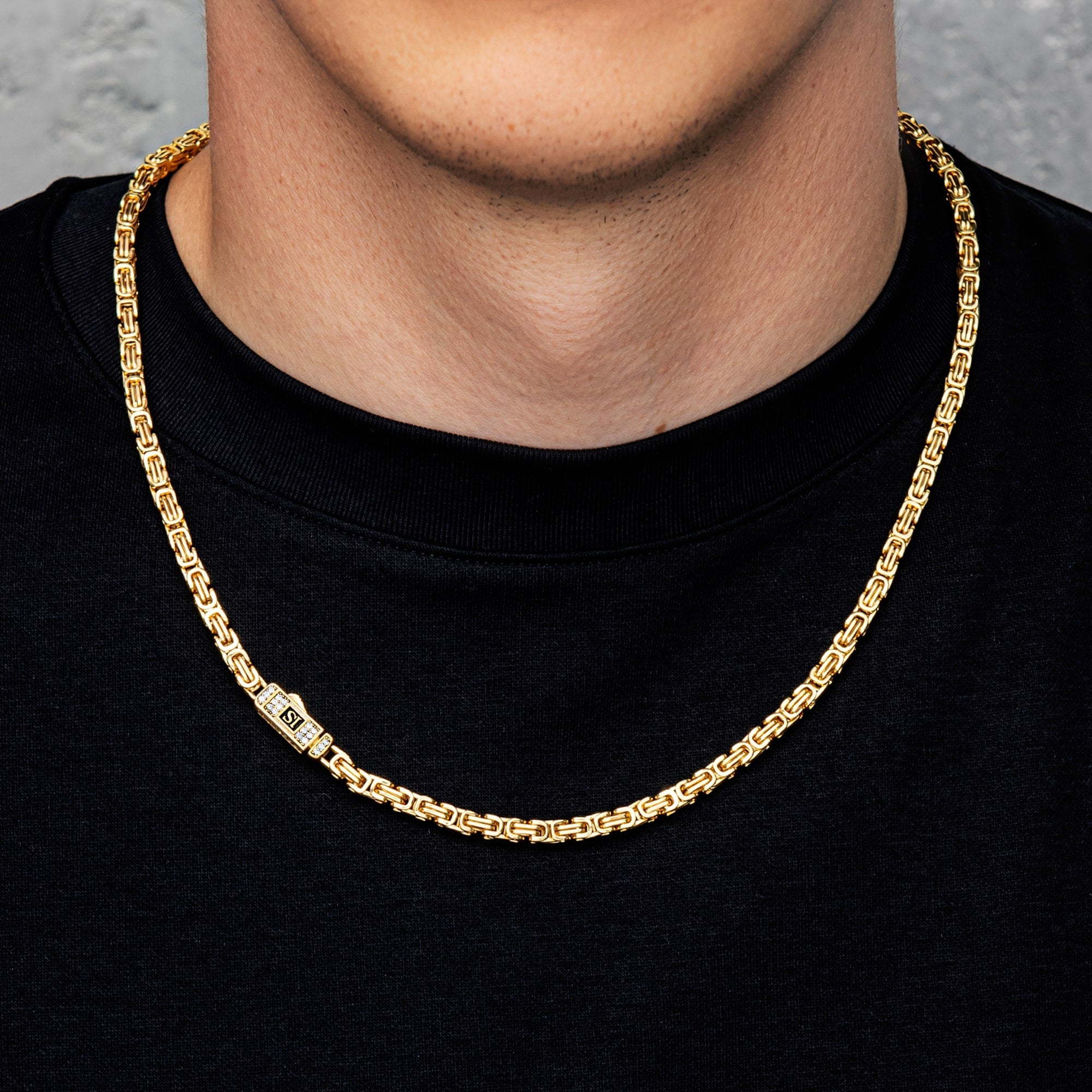 4mm Diamond Clasp Royal Chain Gold