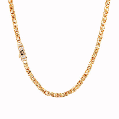 Catena reale con chiusura a diamante da 4 mm in oro