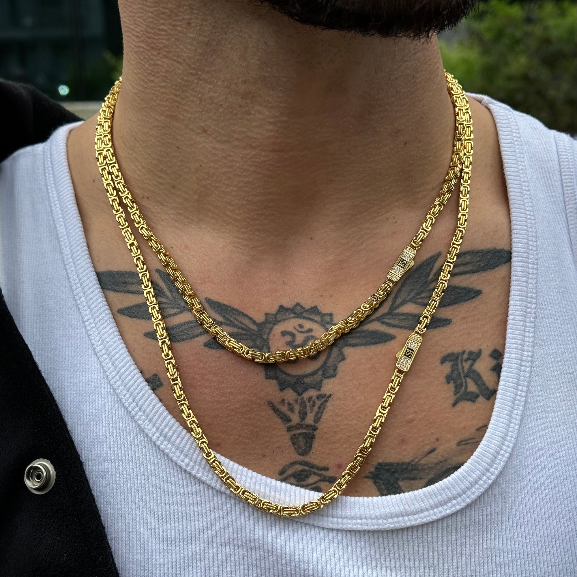 4mm Diamond Clasp Royal Chain Gold