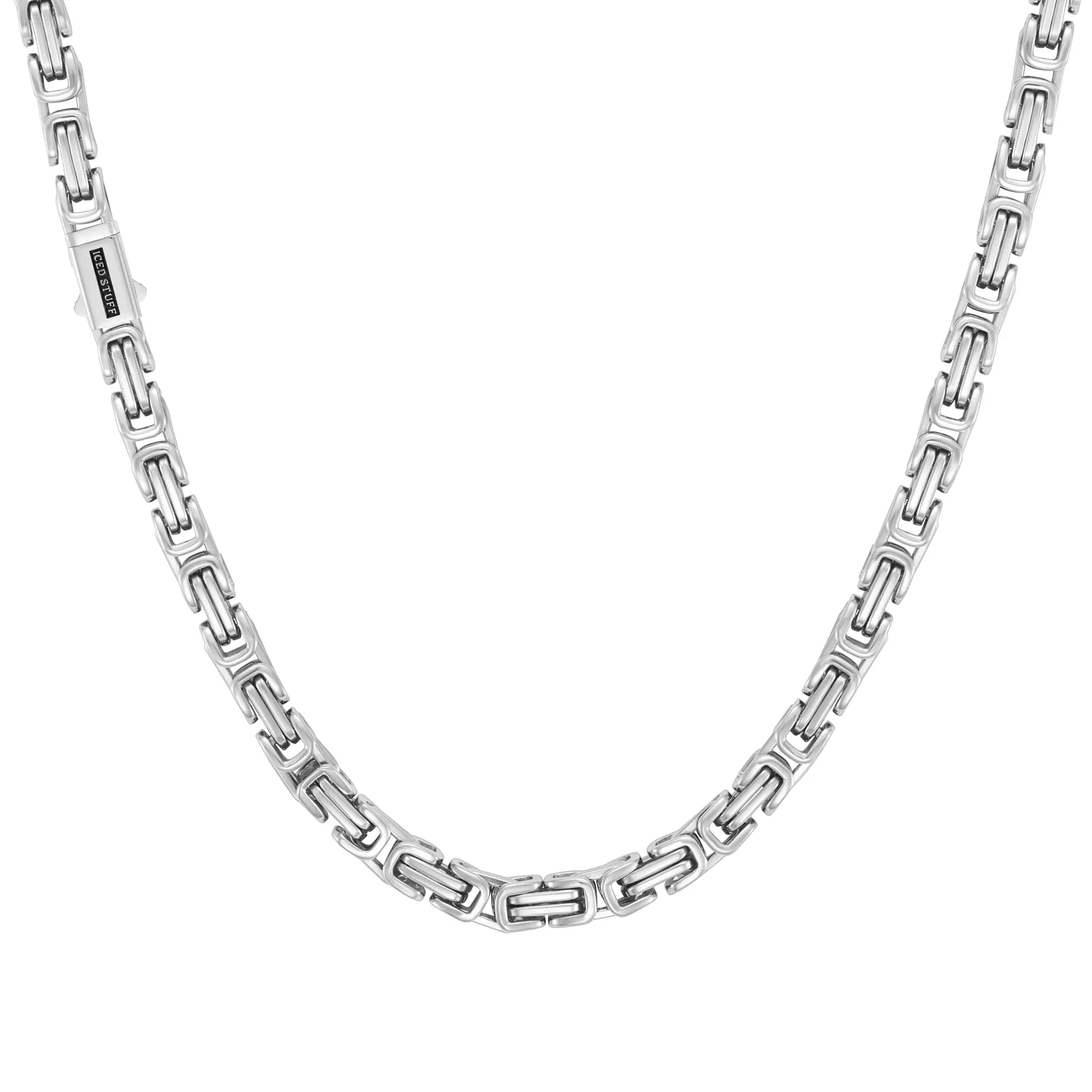 Byzantine Chain 7mm White Gold