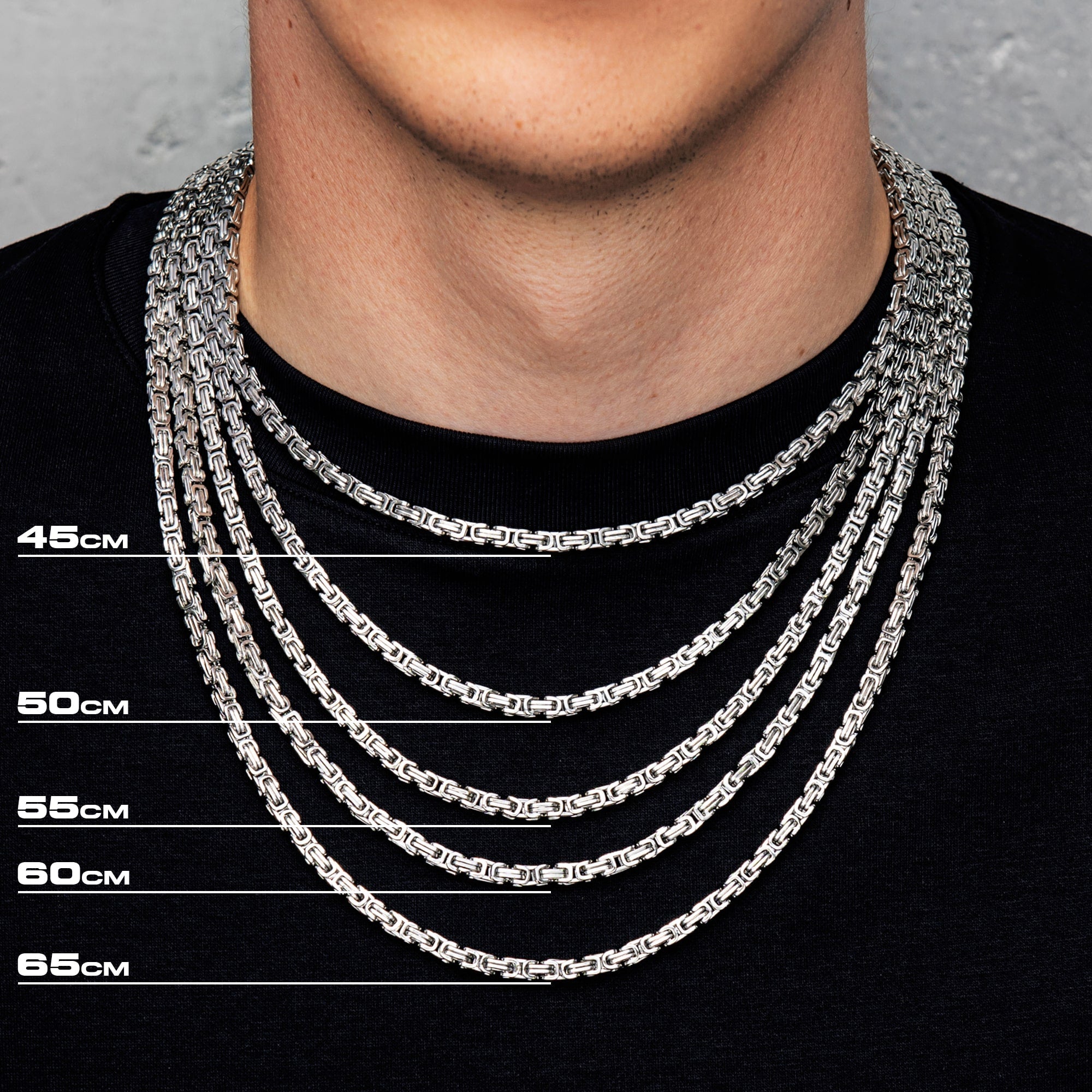 Byzantine Chain 3mm S925 White Gold