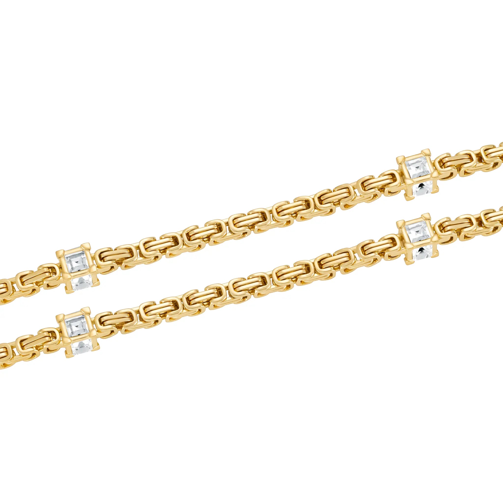 Byzantine Diamond Cube Chain 4mm Gold