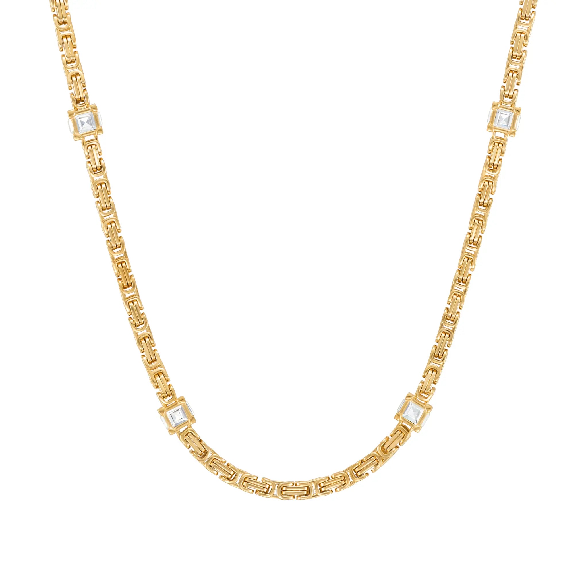 Byzantine Diamond Cube Chain 4mm Gold