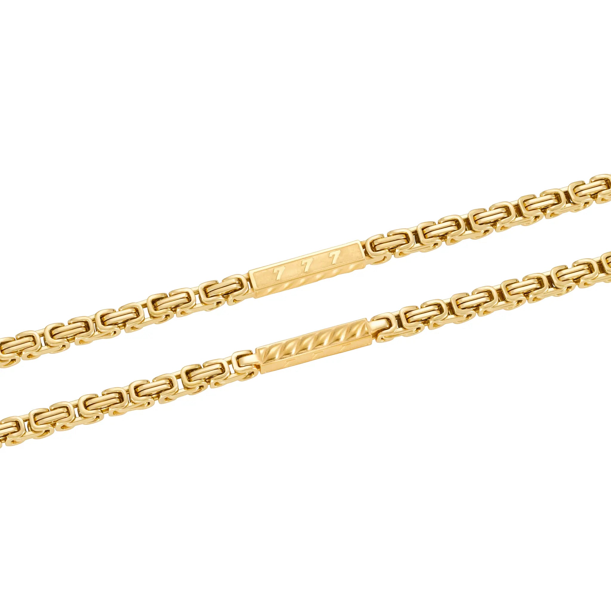 Byzantine Bracelet Lucky 777 4mm Gold
