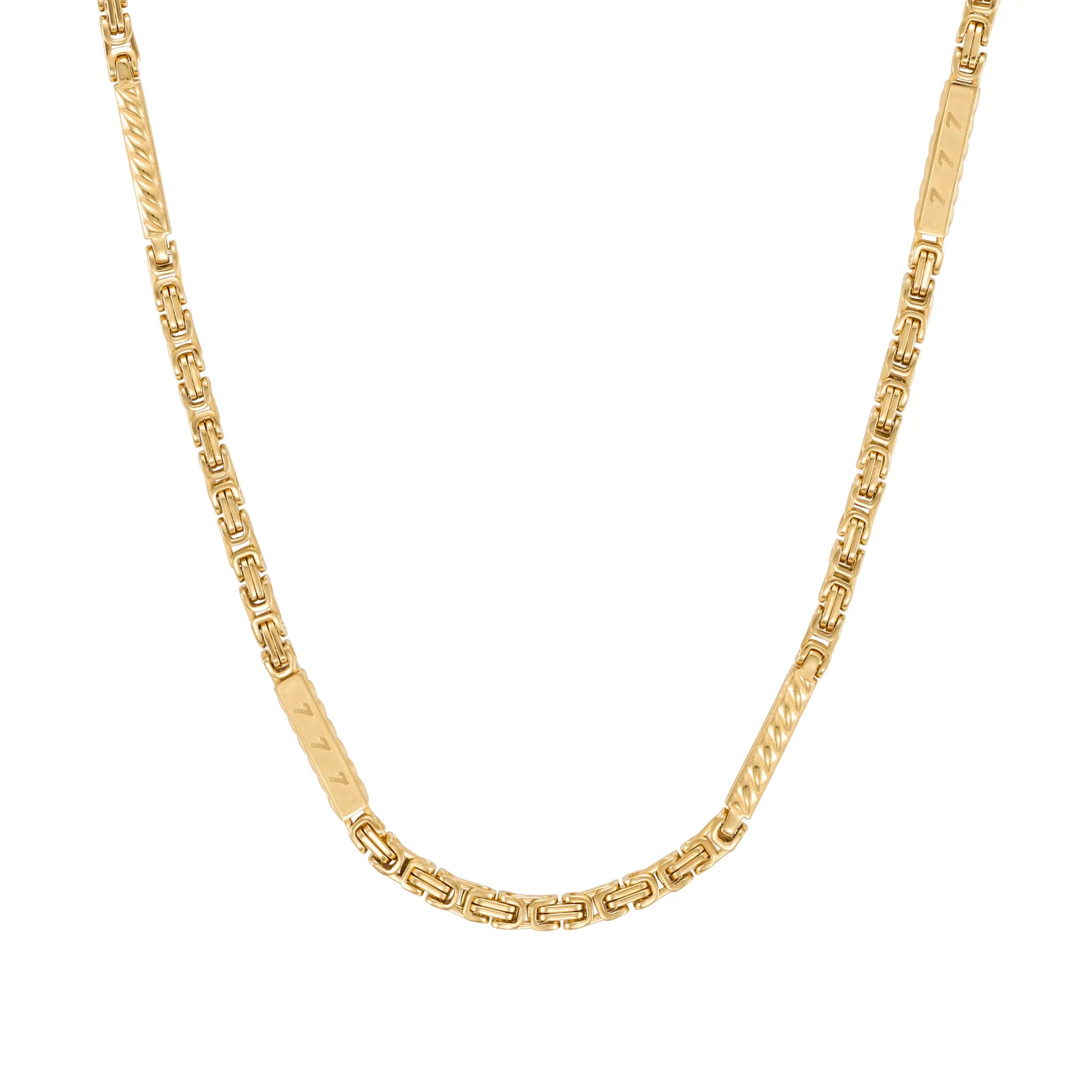 Lucky 777 Byzantine Chain 4mm Gold