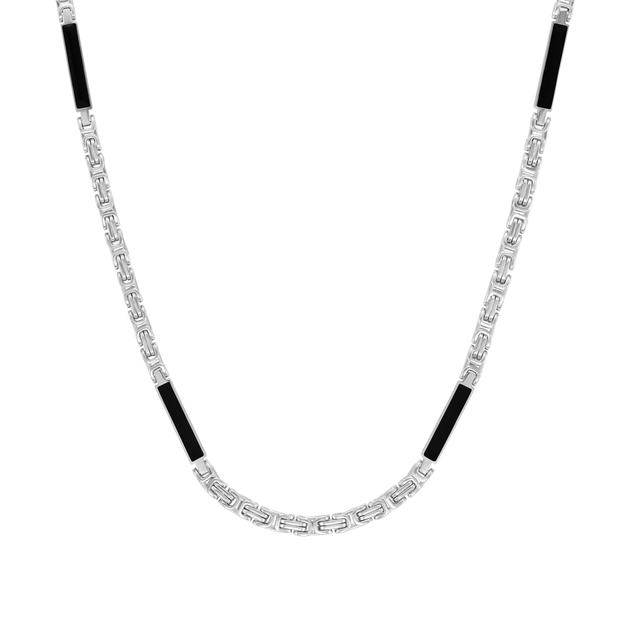 Byzantine Onyx Chain 4mm White Gold