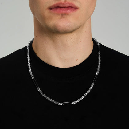 Byzantine Onyx Chain 4mm White Gold