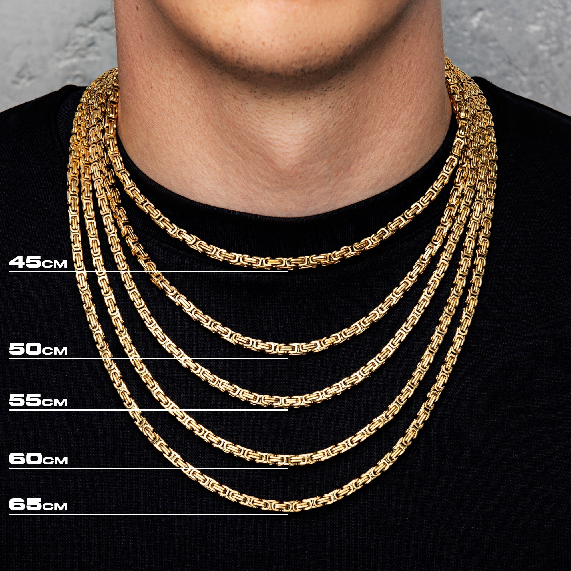Byzantine Chain 7mm Gold