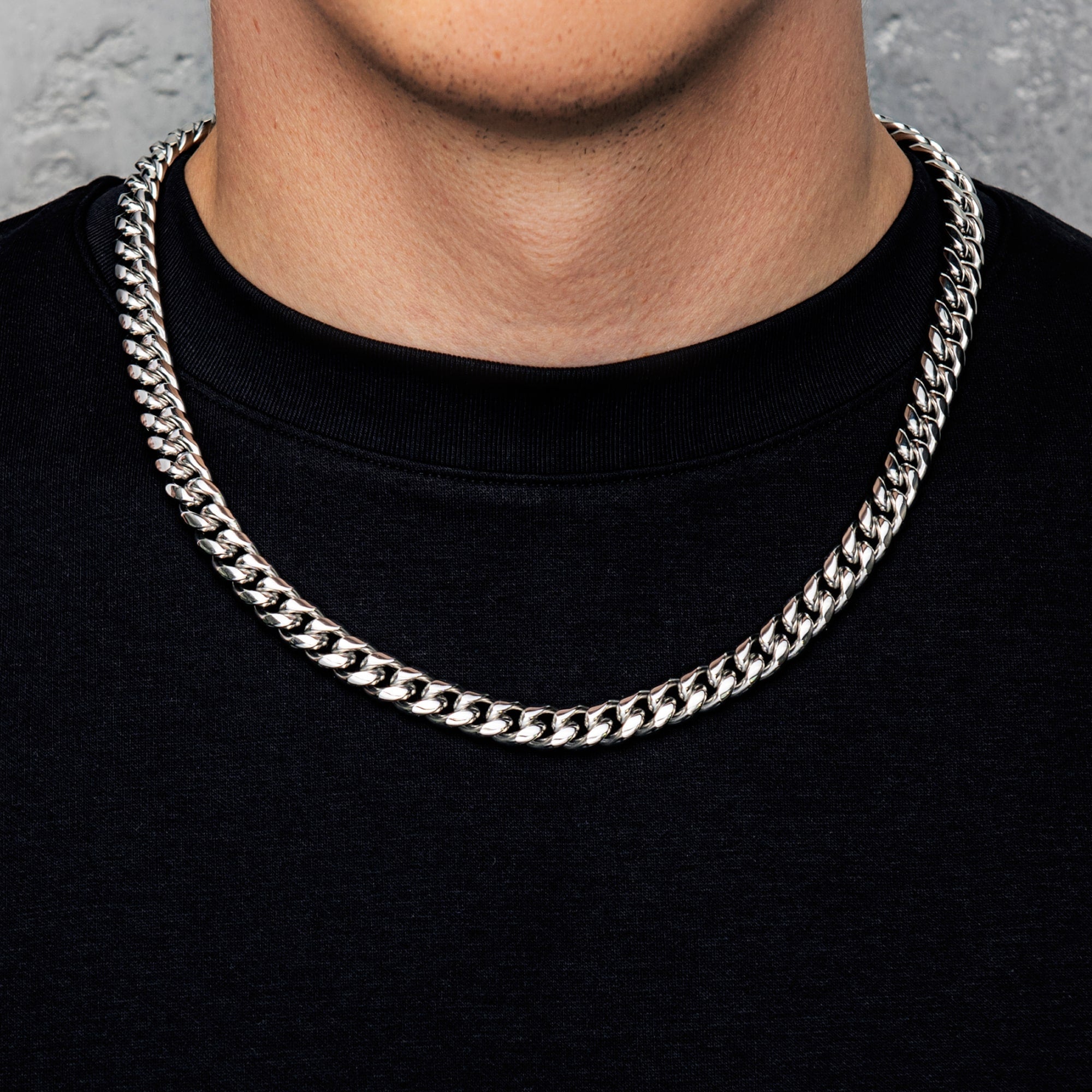 Chaîne à maillons cubains Miami 10 mm en or blanc