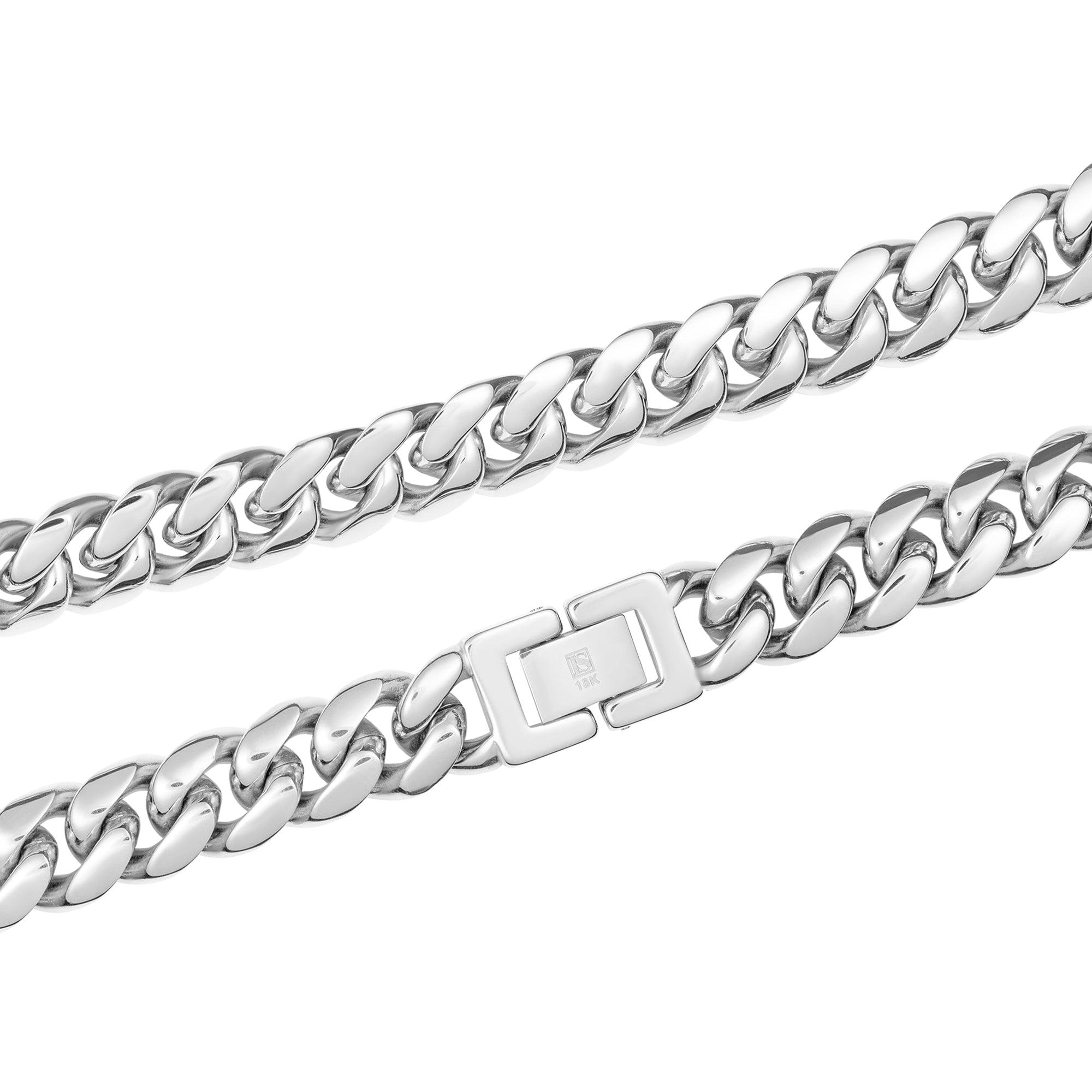 Miami Cuban Link 10mm Białe Złoto - IcedStuff
