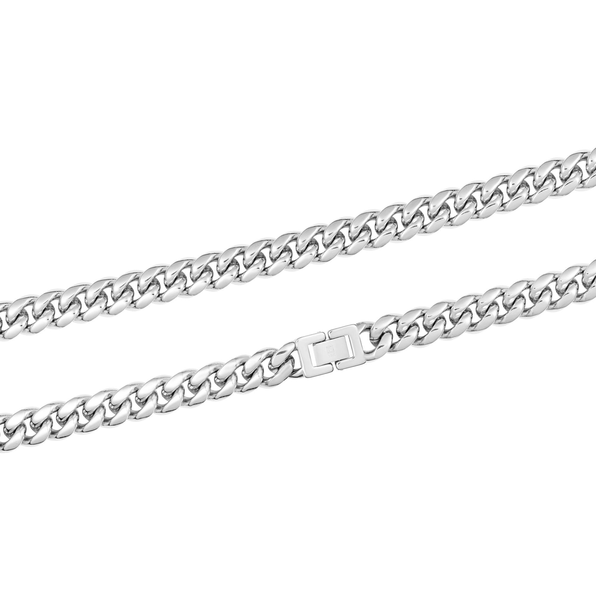 Miami Cuban Link 8mm Białe Złoto - IcedStuff