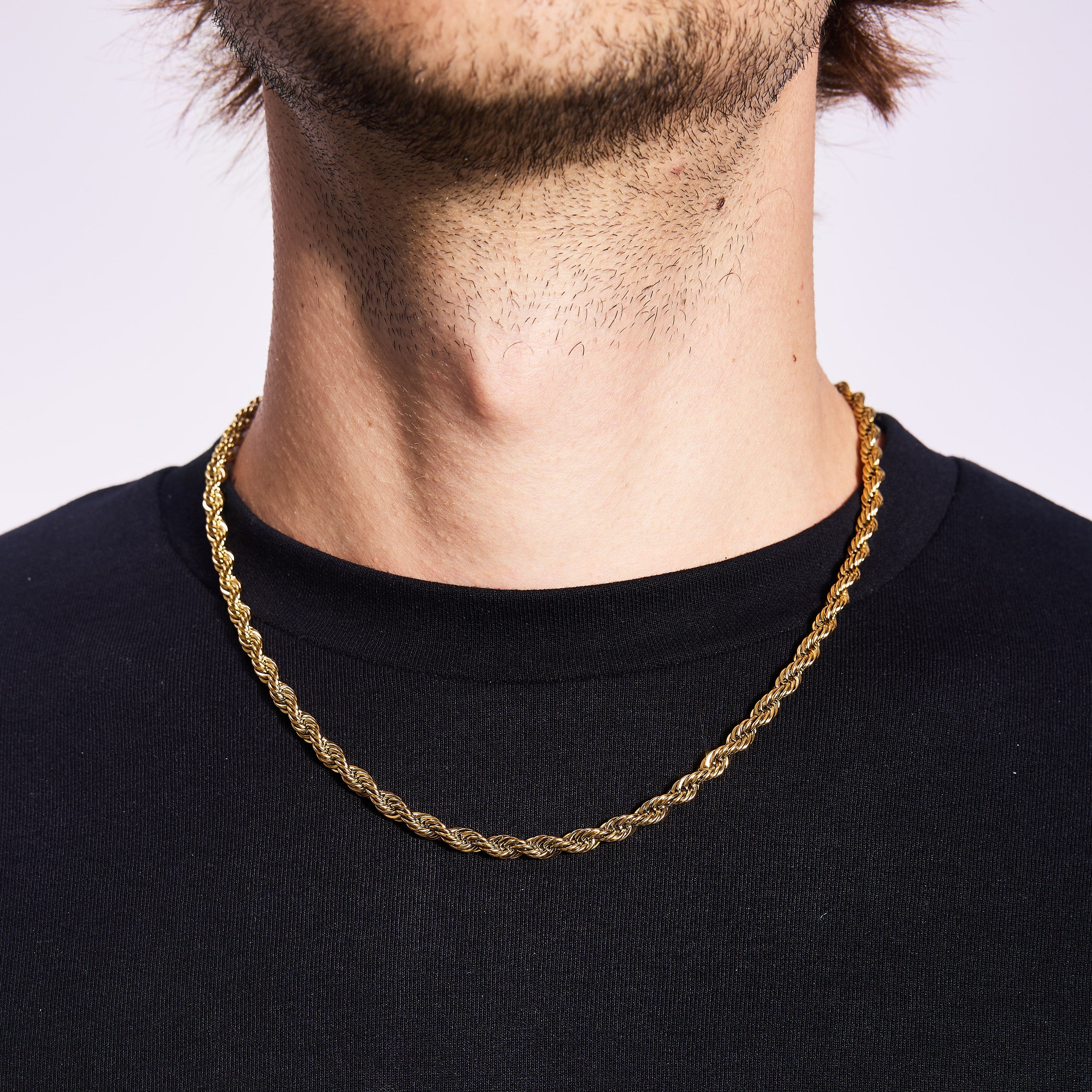 Chaîne torsadée dorée de 5 mm