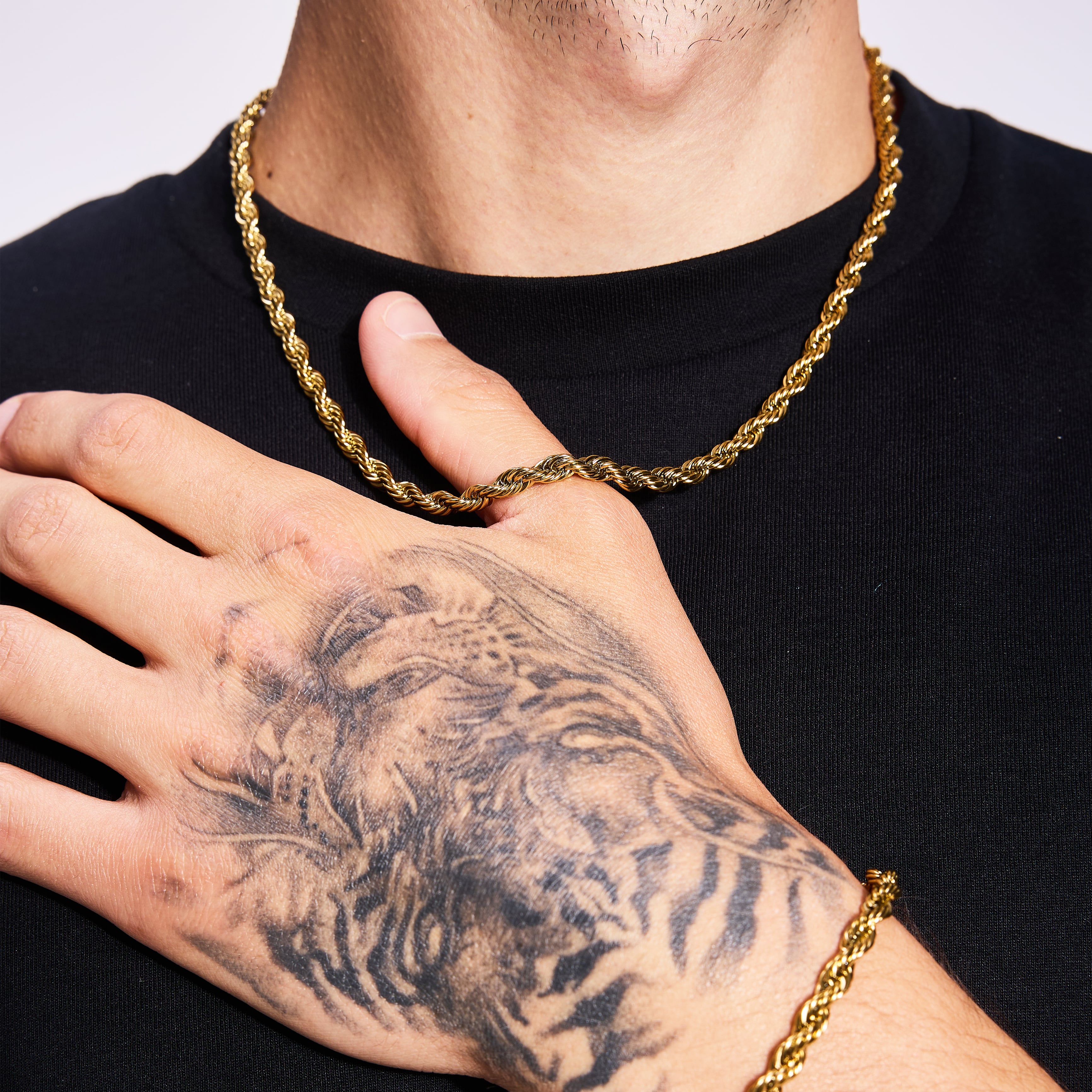 Chaîne torsadée dorée de 5 mm