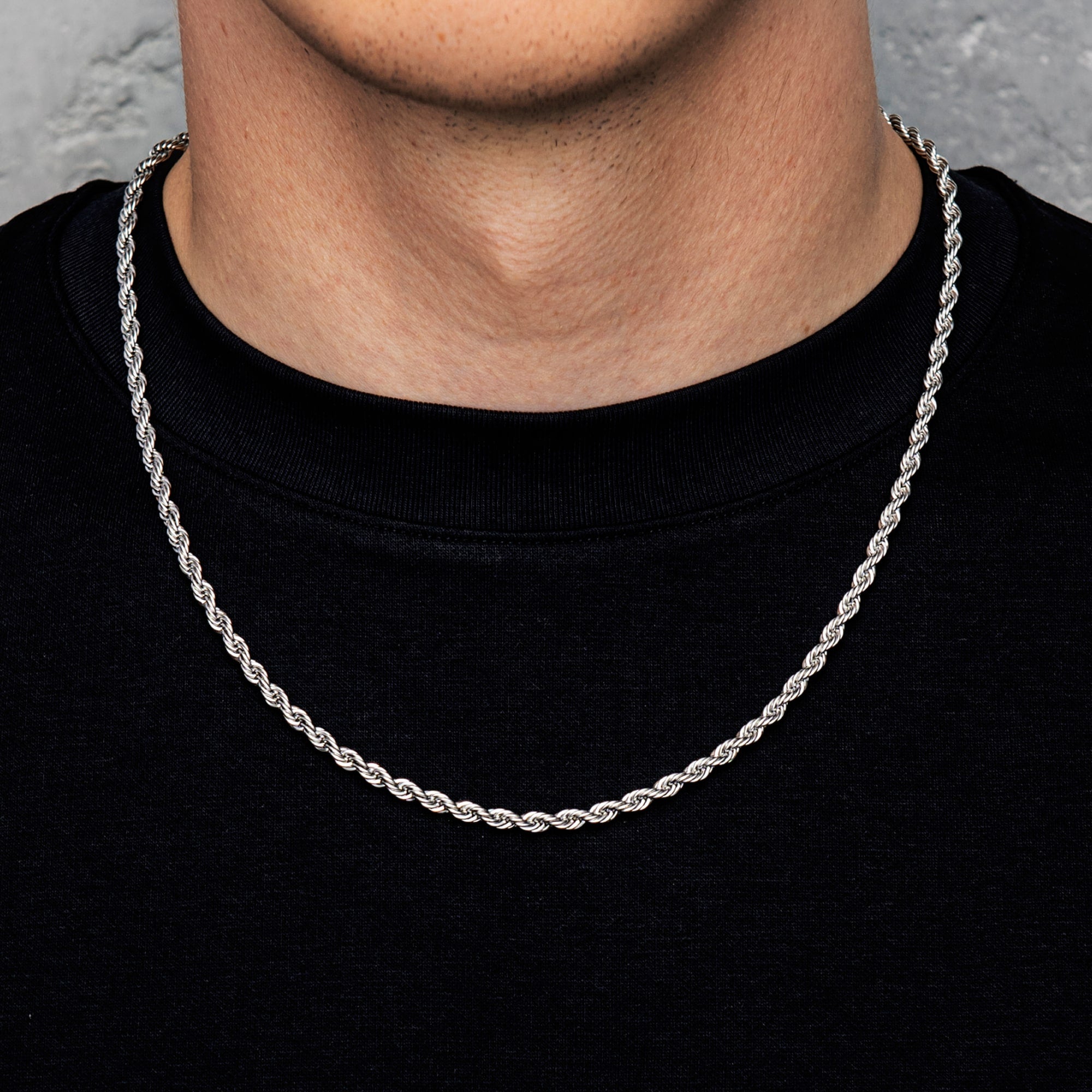 4mm Rope Chain White Gold