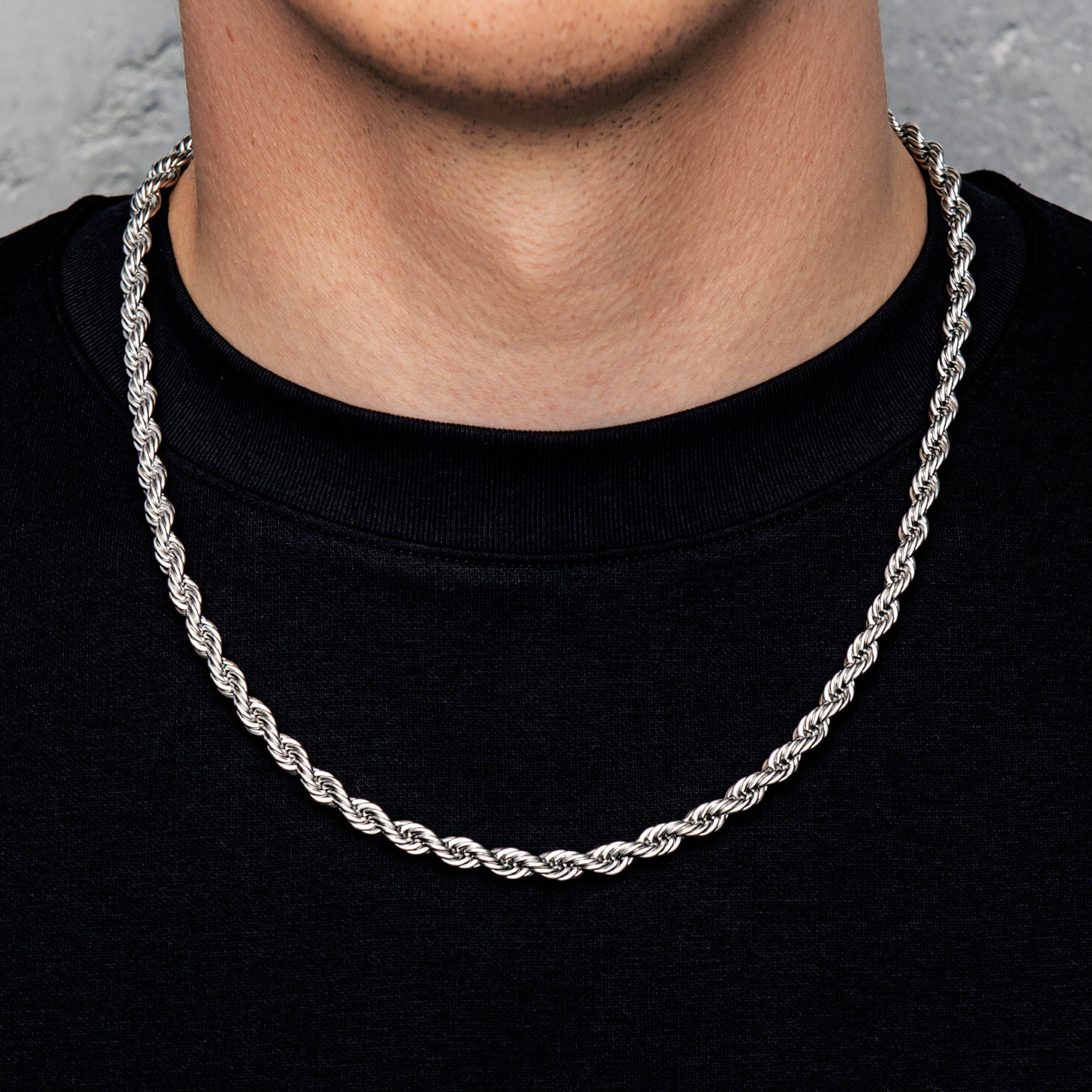 Rope Chain 6mm White Gold