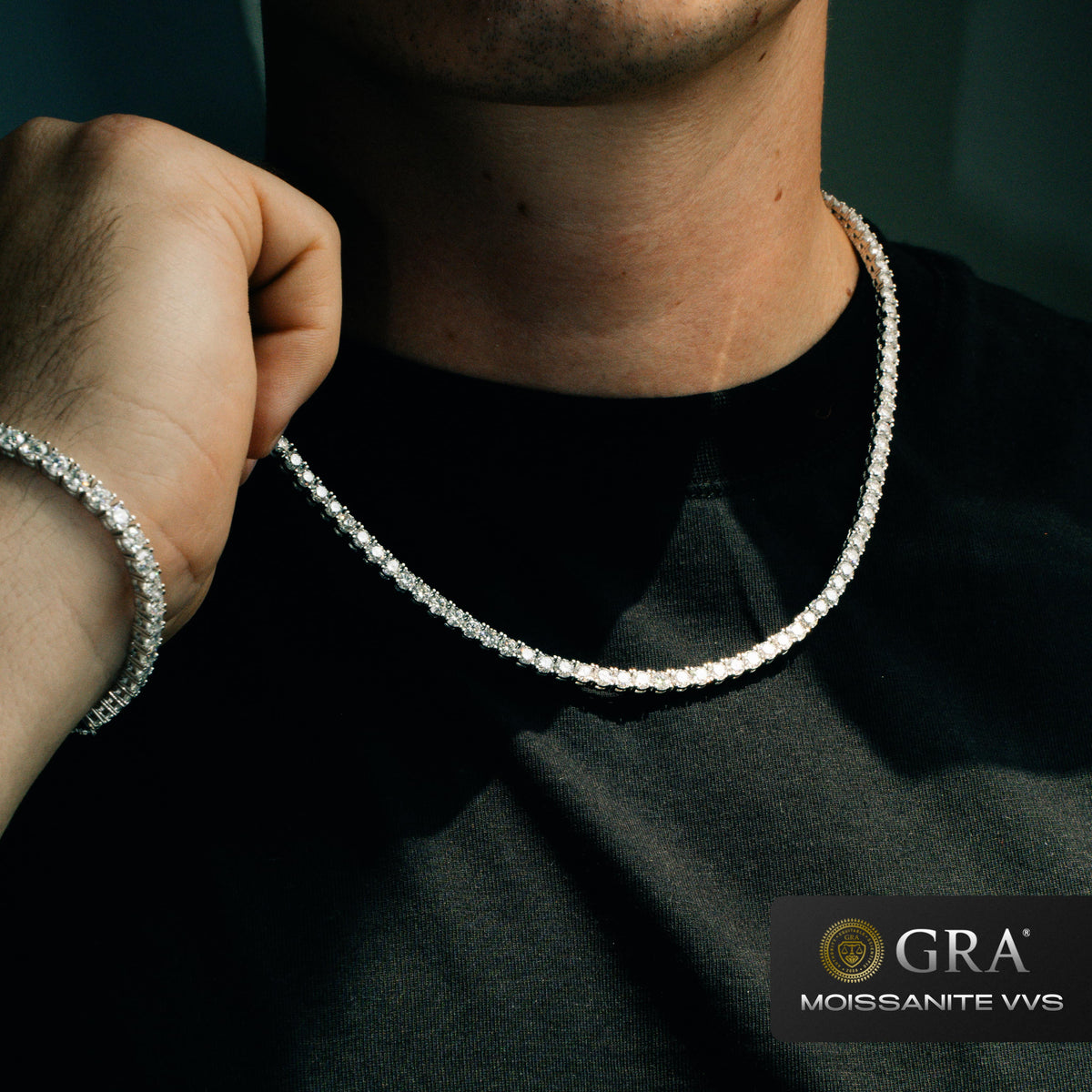Tennis Chain 4mm VVS Moissanite White Gold