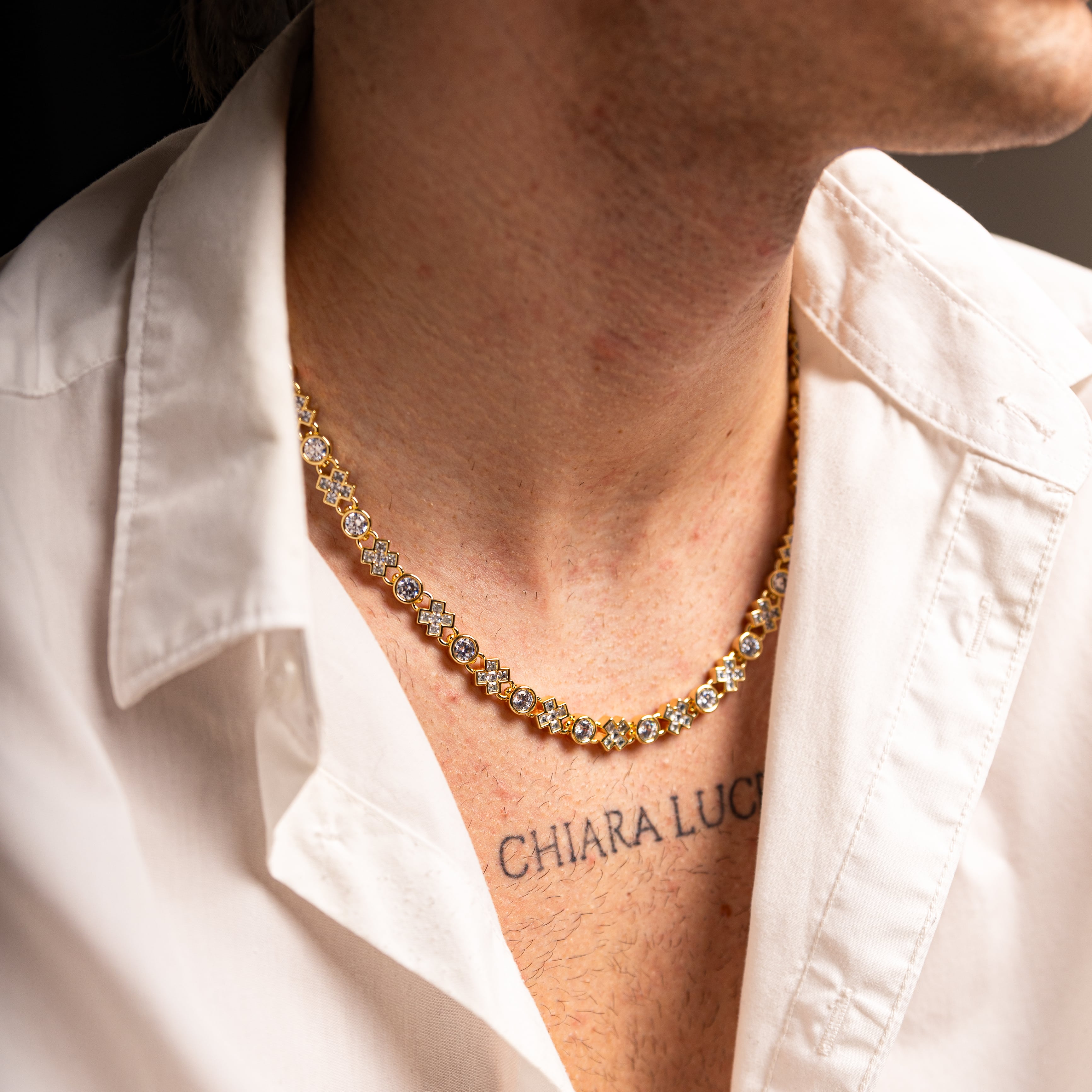 Diamond XOXO Link Chain 8mm Gold