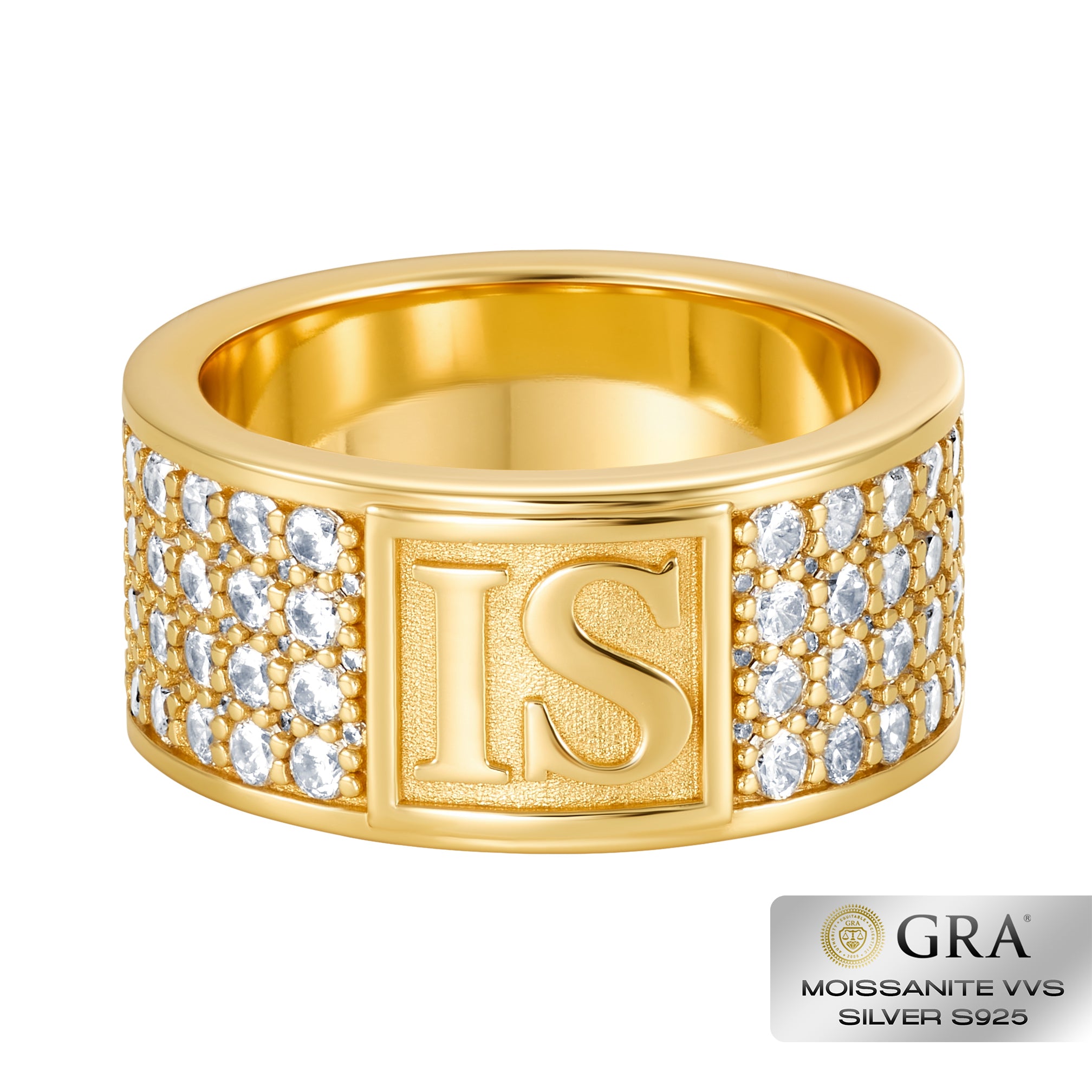 Diamond Band IS Ring Moissanit VVS S925 Gold