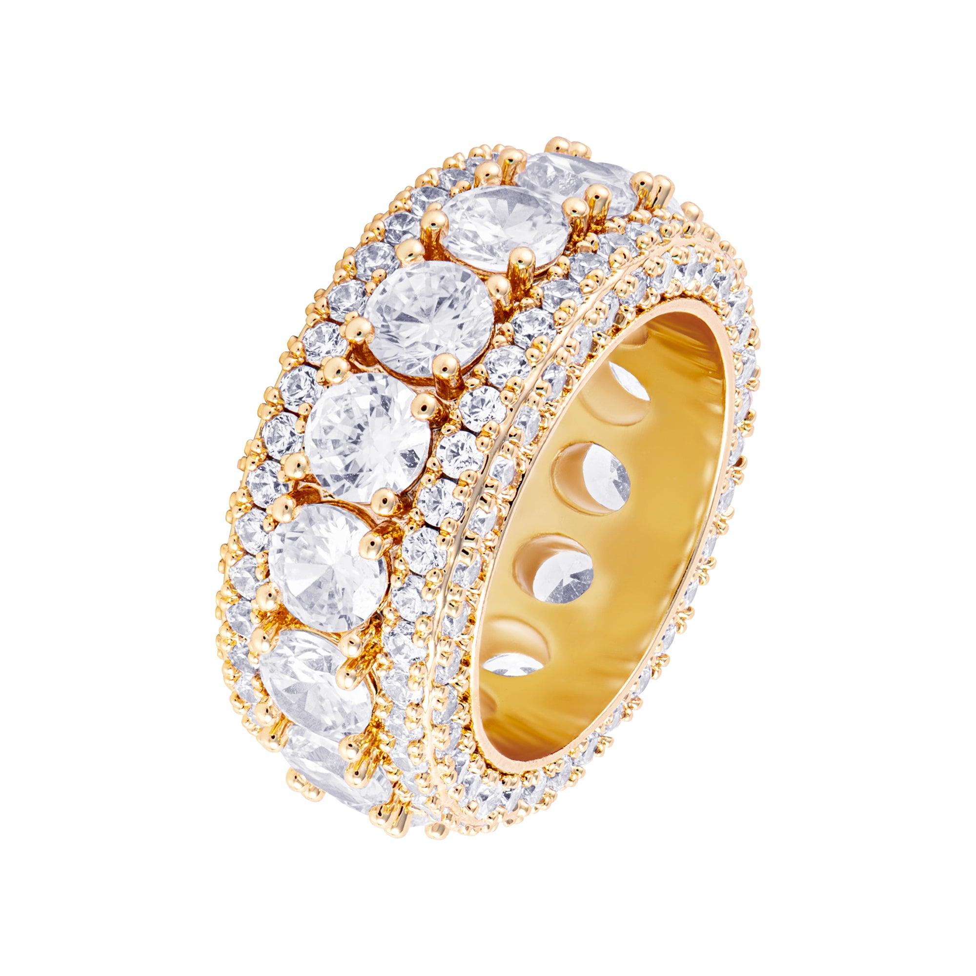 DIAMOND BAND RING ZŁOTO - IcedStuff