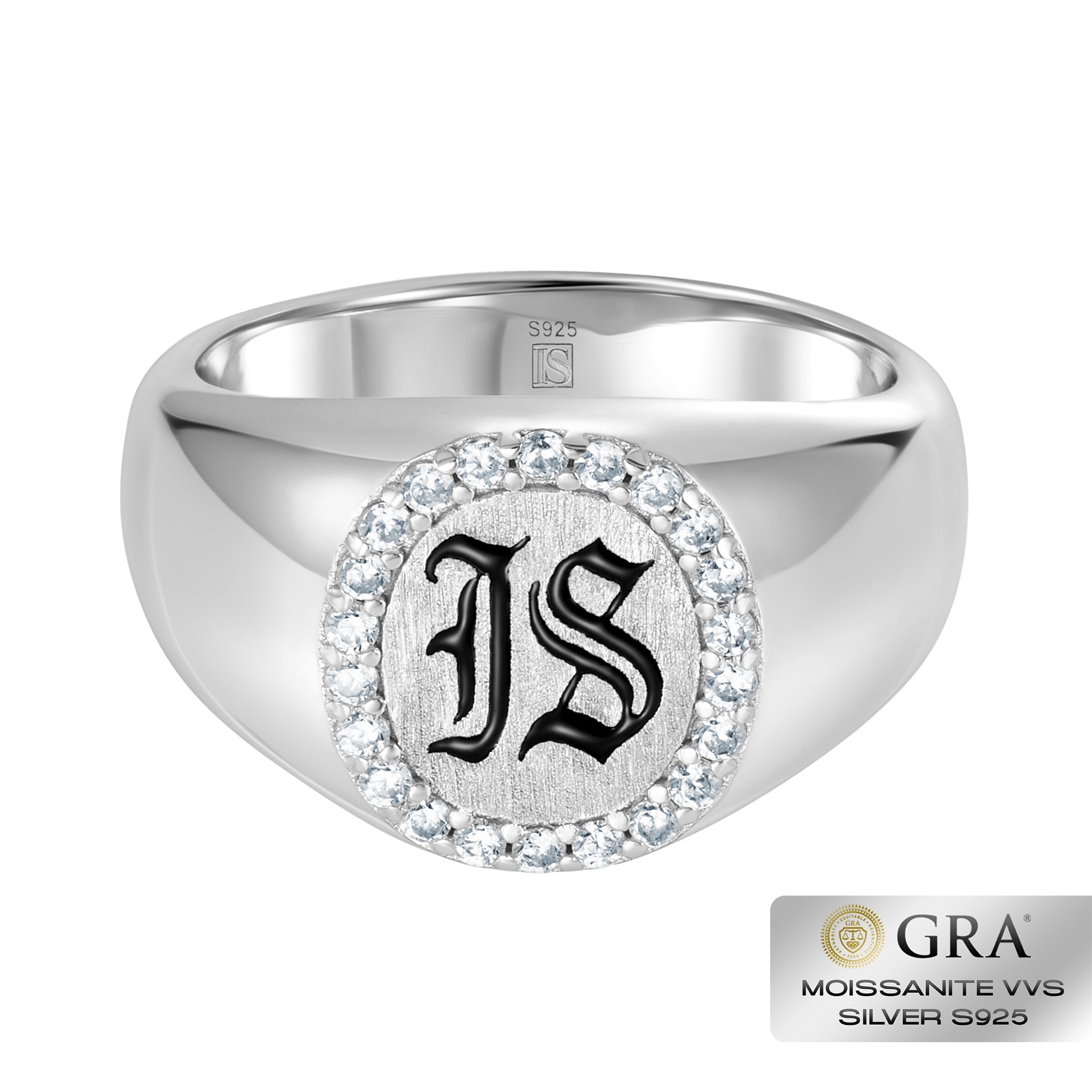 Diamond IS Gothic Ring Moissanit VVS S925 White Gold