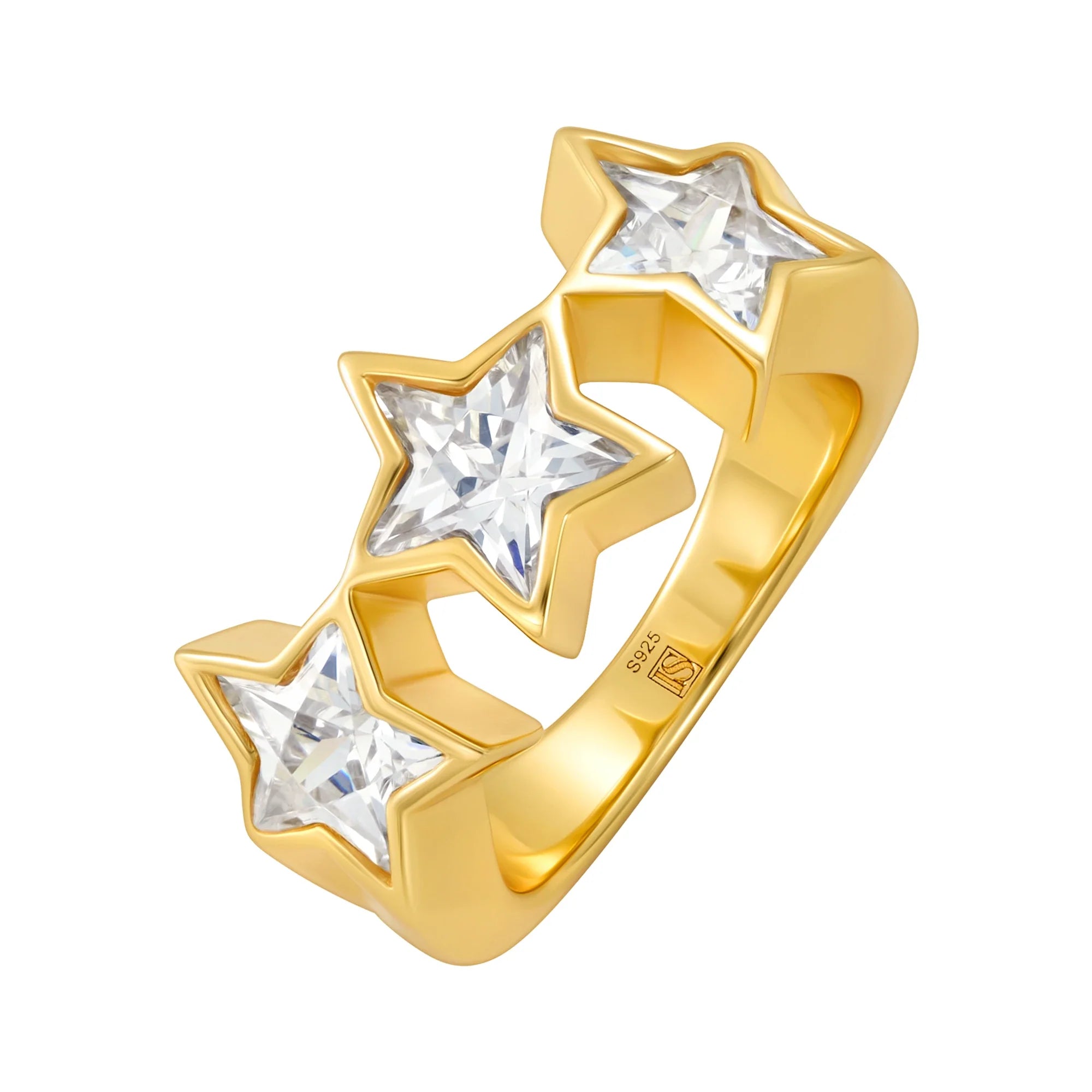 Bague Or Étoiles Diamants