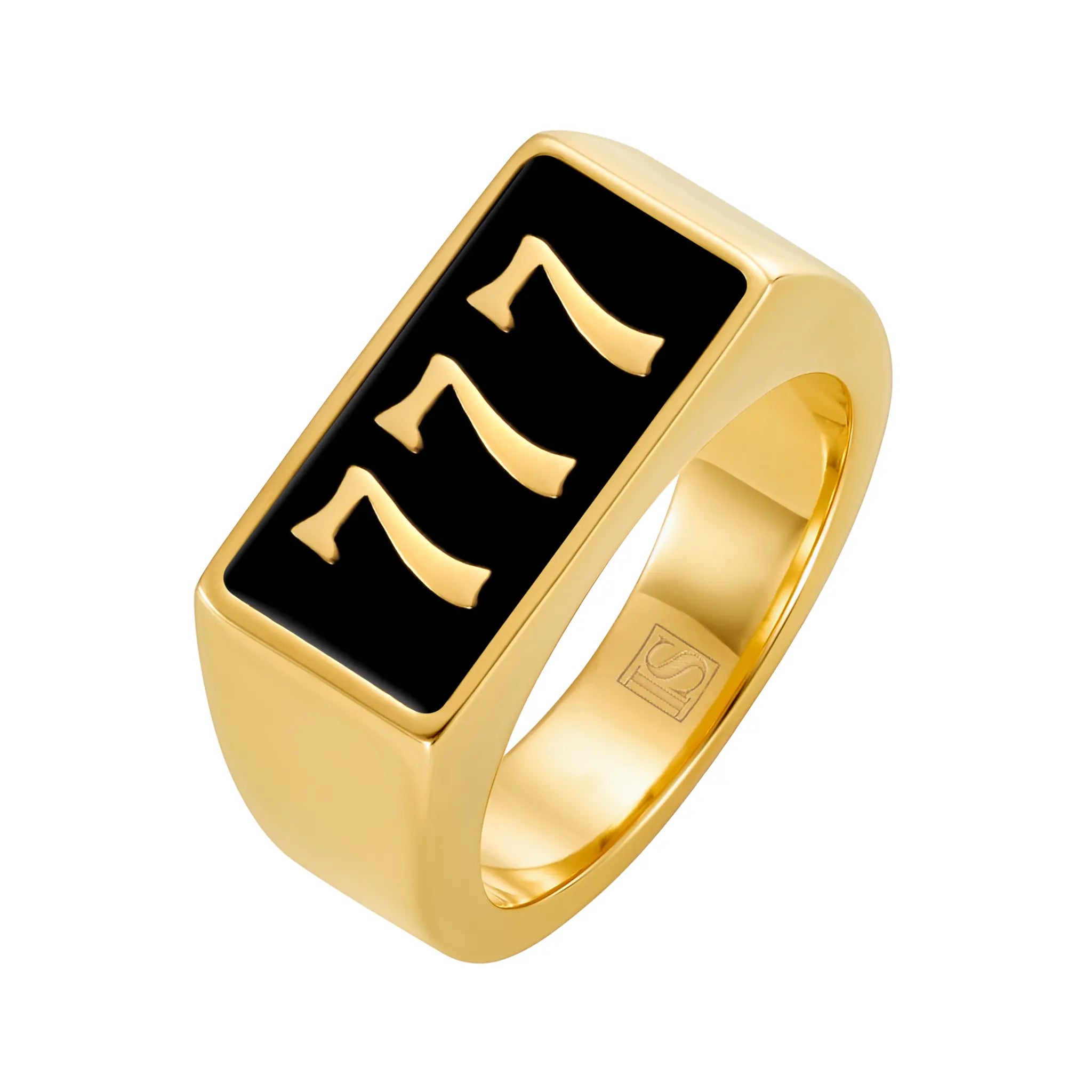 Bague porte-bonheur en or 777