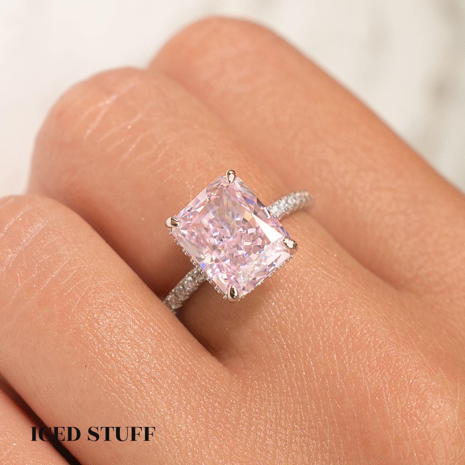 PIERŚCIONEK GEMSTONE PINK S925 - IcedStuff
