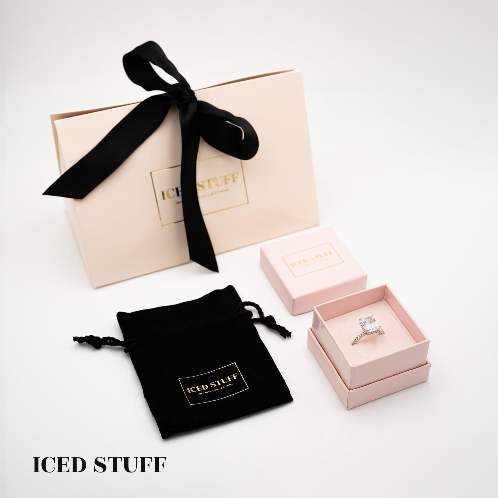 PIERŚCIONEK GEMSTONE WHITE S925 - IcedStuff