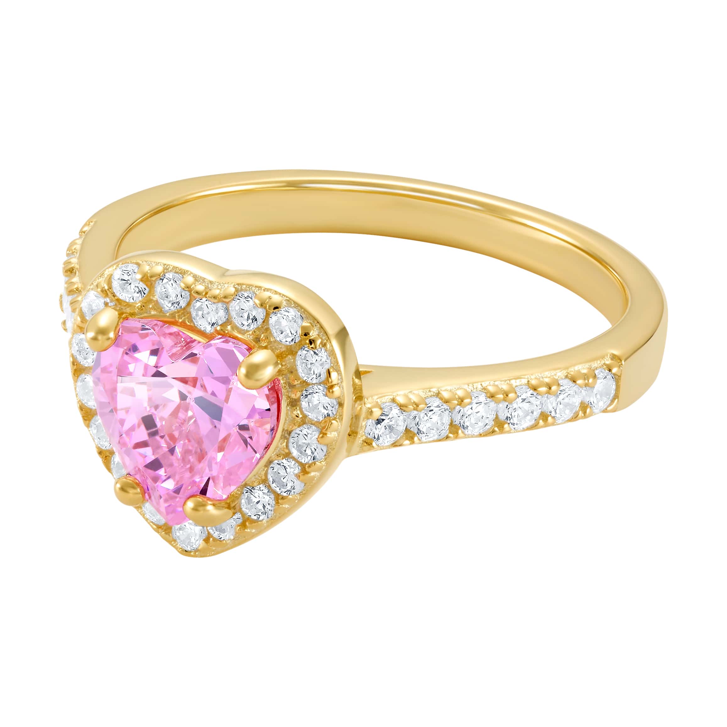 Heart Gem Pink Gold Heart S925 ring