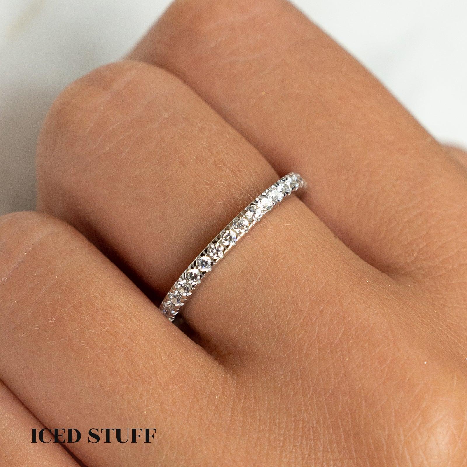 PIERŚCIONEK TENNIS MICRO WHITE S925 - IcedStuff