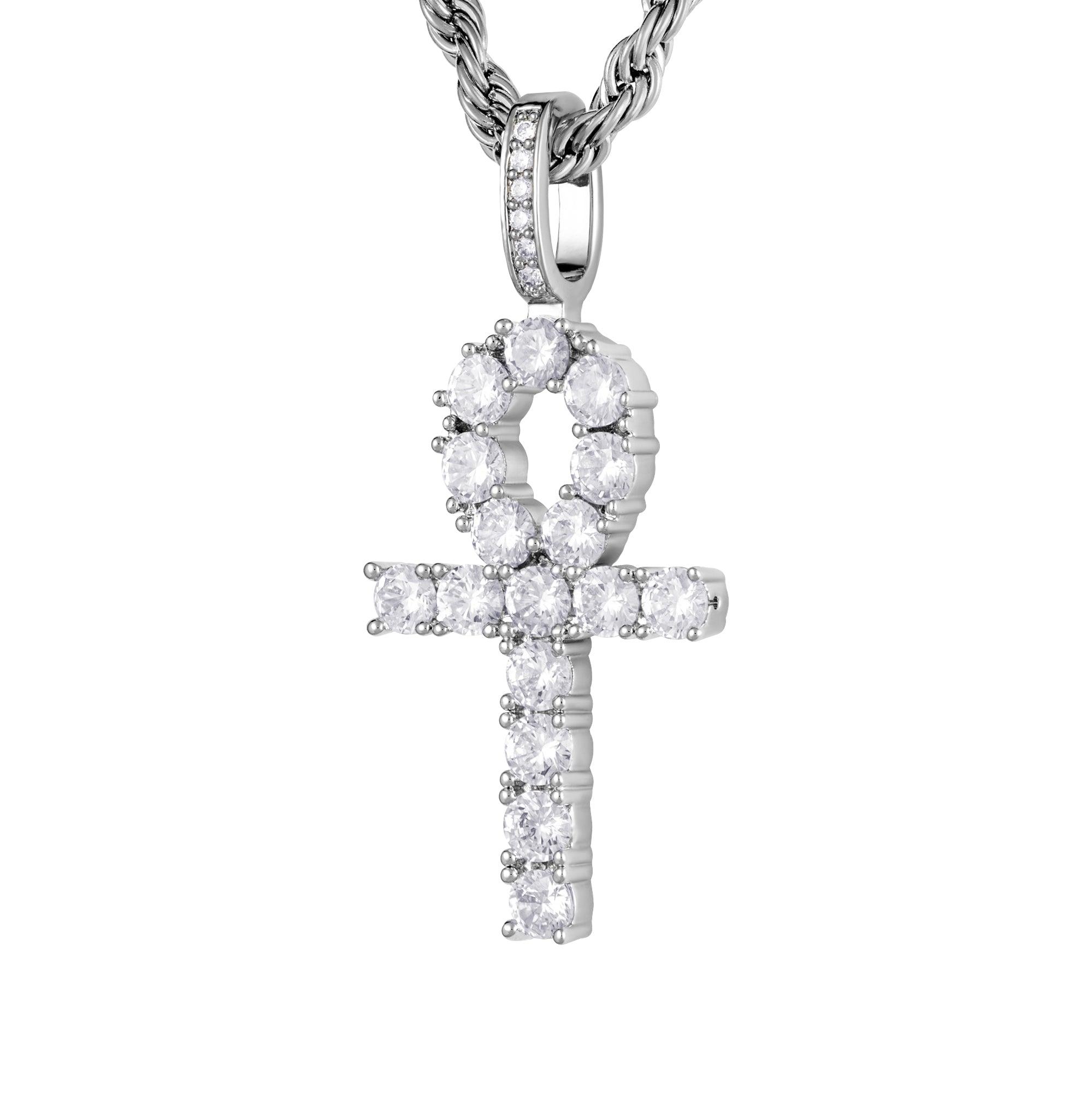 ANKH CROSS BIAŁE ZŁOTO - IcedStuff