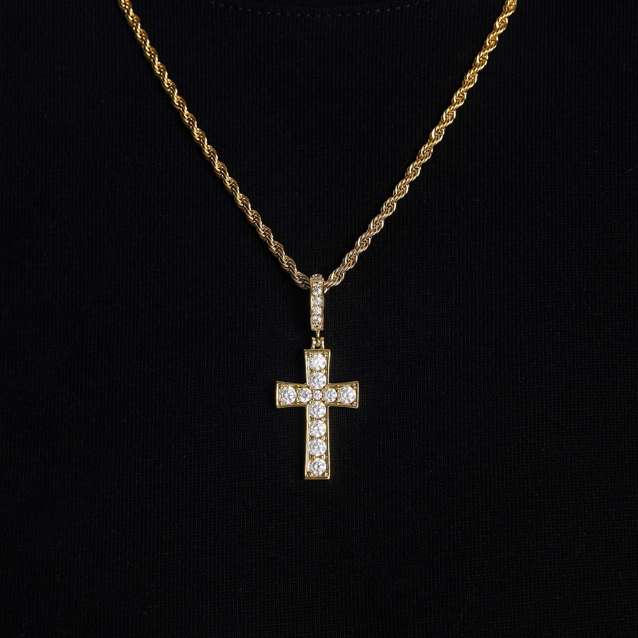 Diamond Gem Cross Gold Pendant