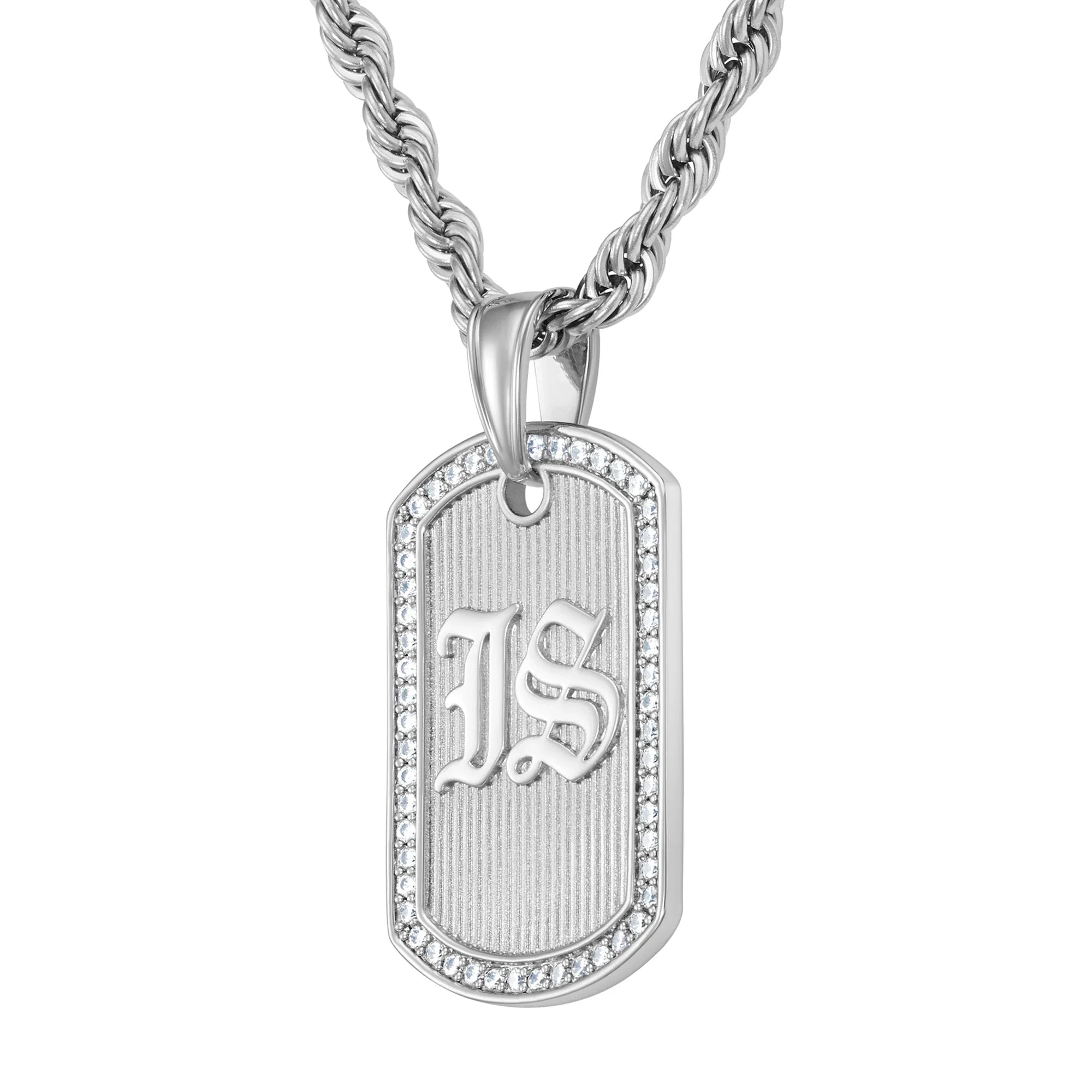 Goth Tag EST pendentif, Or blanc