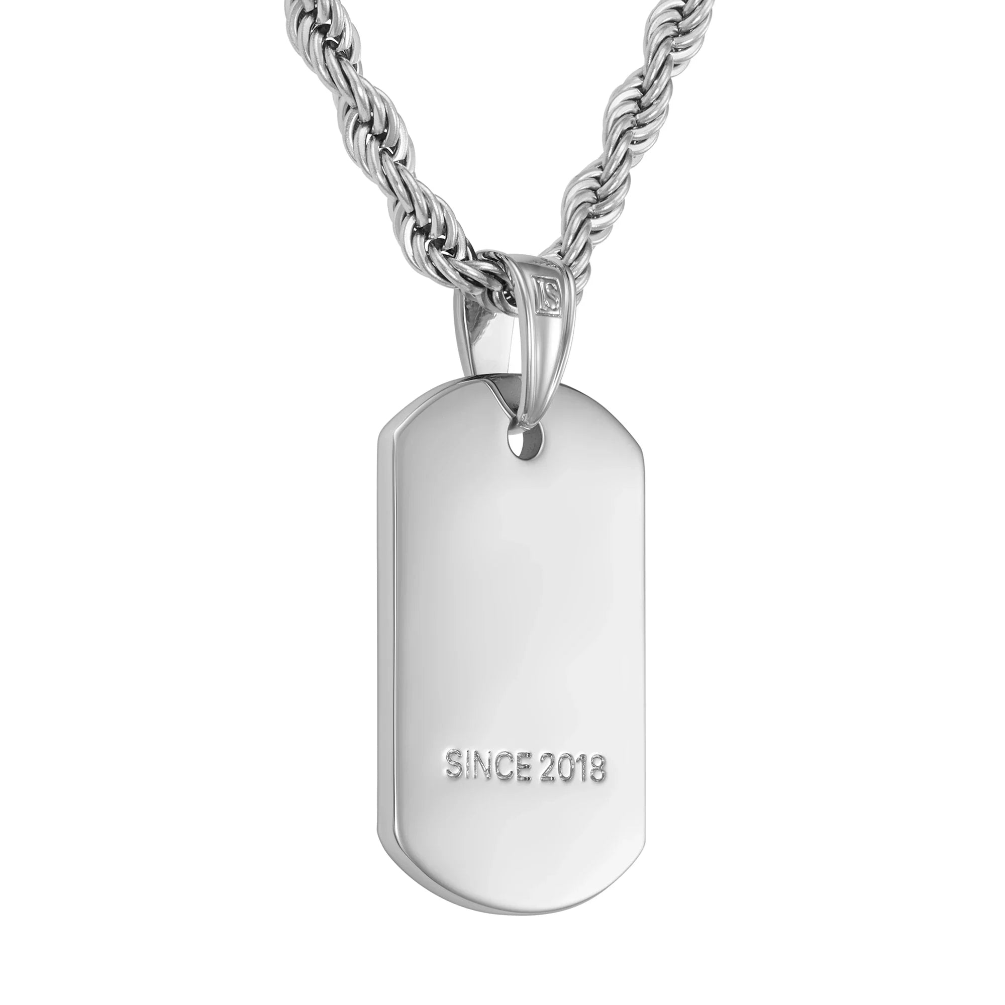 Goth Tag EST pendentif, Or blanc