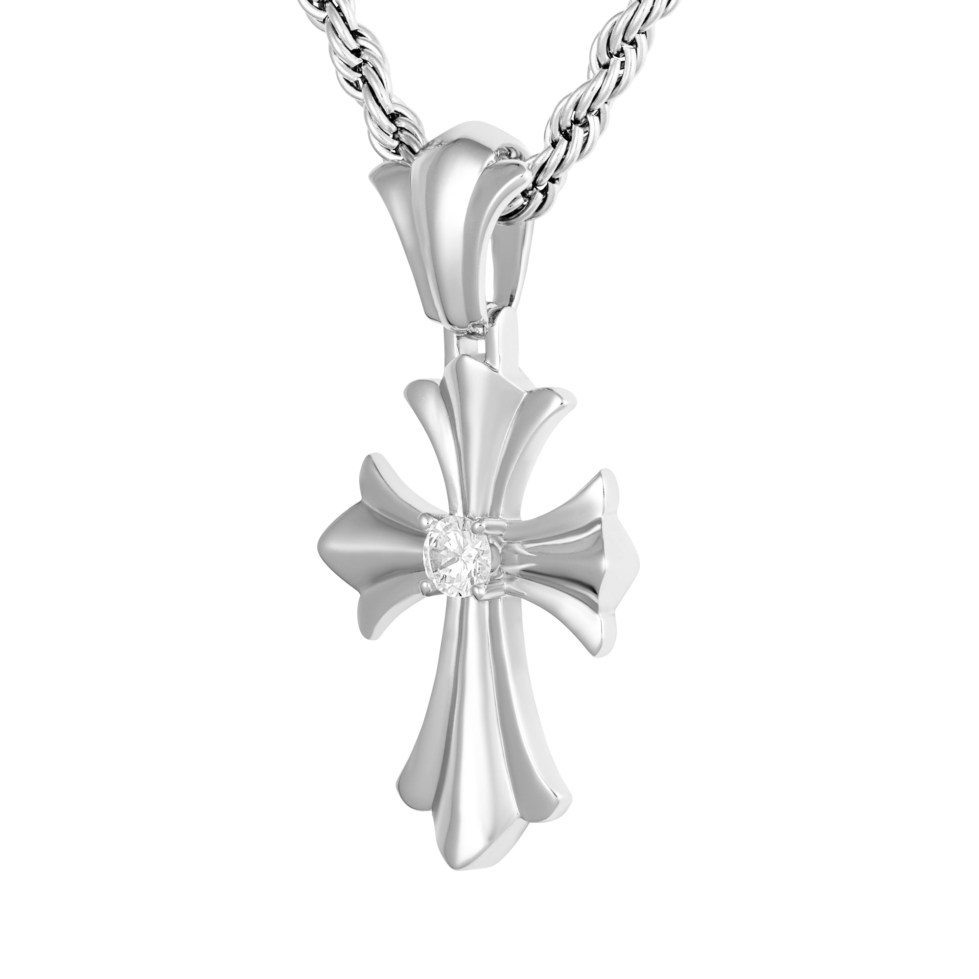 Reborn Cross Pendant White Gold