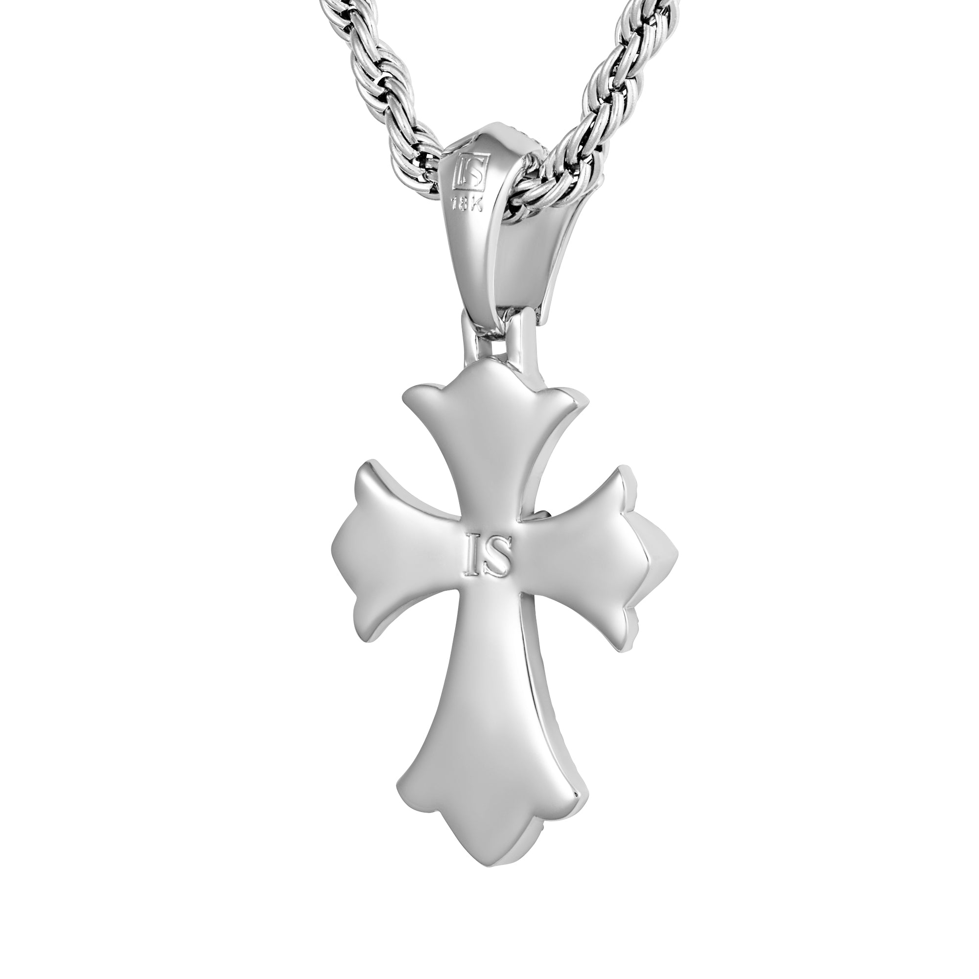 Diamond Reborn Cross Pendant White Gold