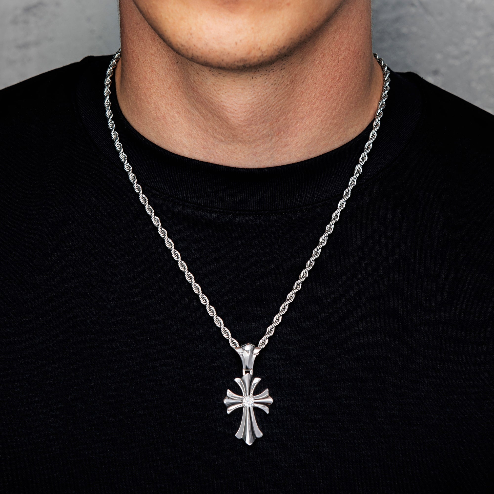 Reborn Cross Pendant White Gold