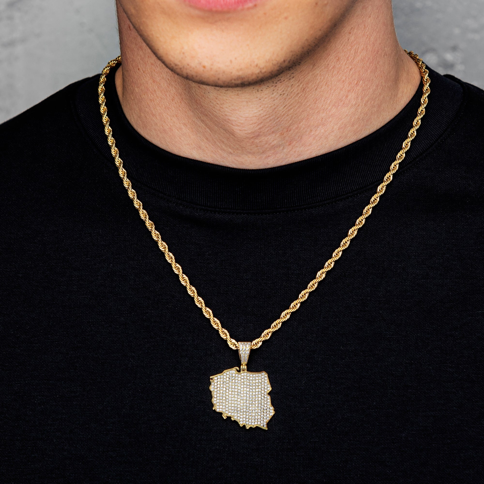 Poland Map Pendant Gold