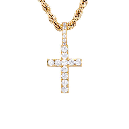 MICRO DIAMOND CROSS ZŁOTO - IcedStuff