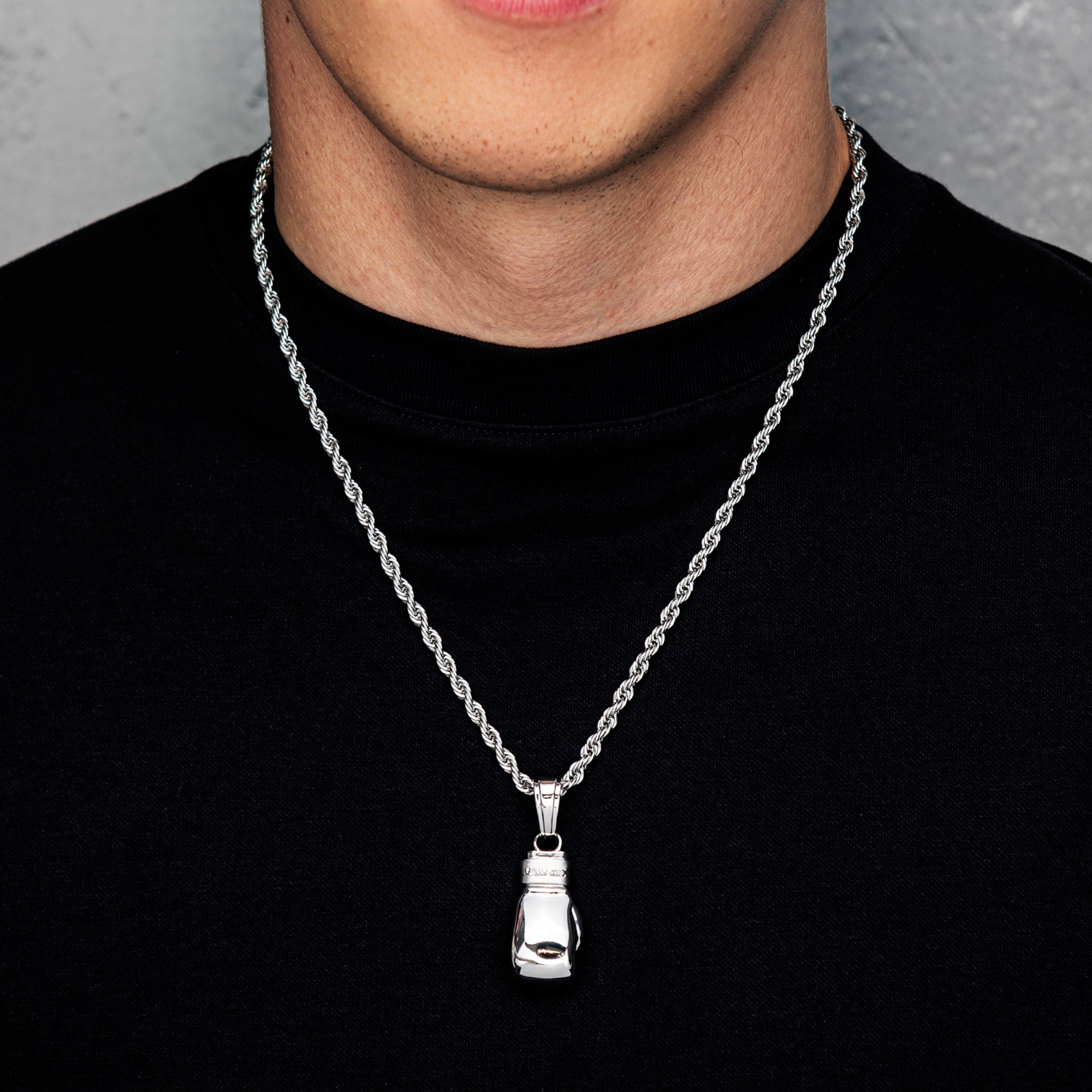 Boxing Glove Pendant White Gold