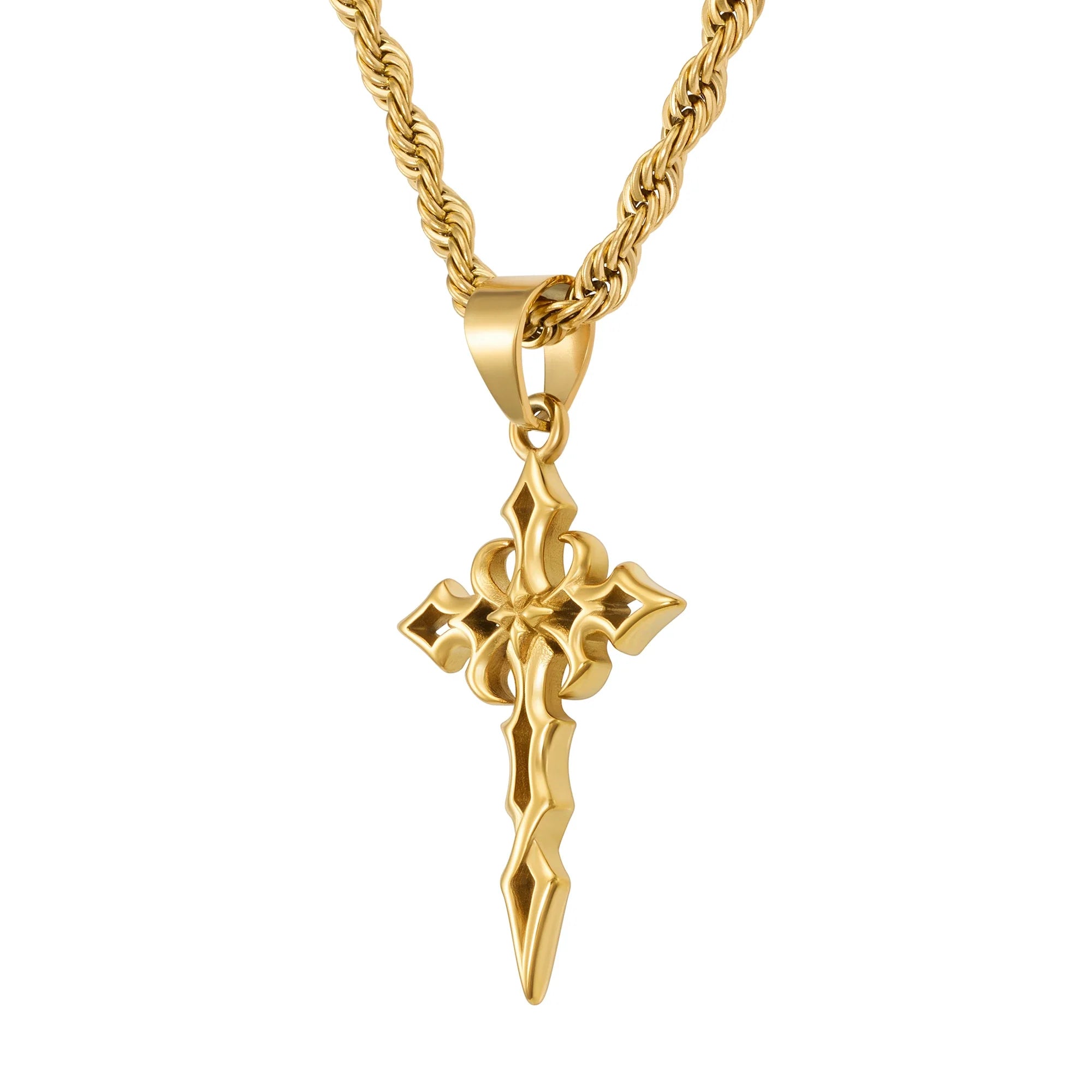 Pendentif Croix Tribale en Or