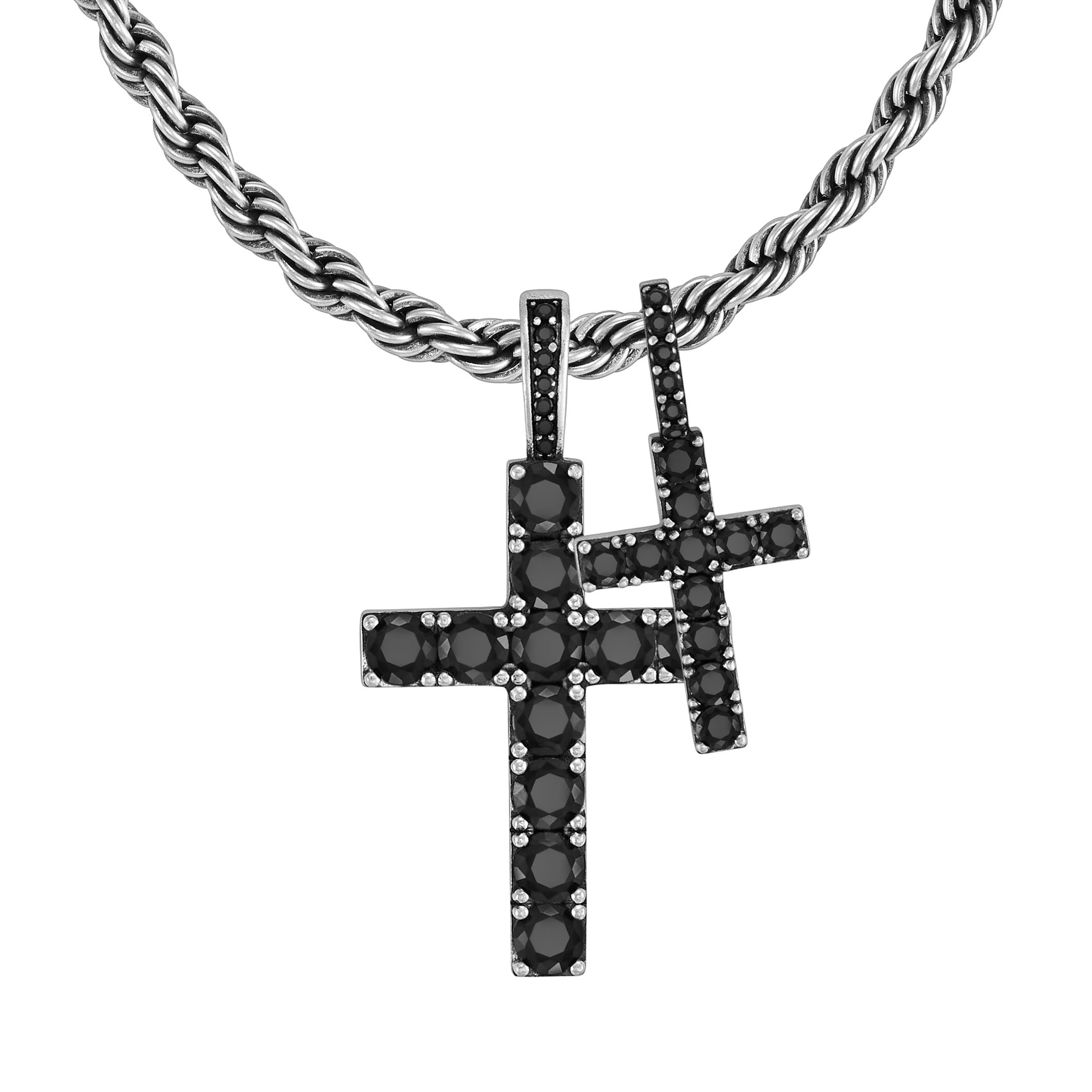 Diamond Cross Duo RAW Stack White Gold