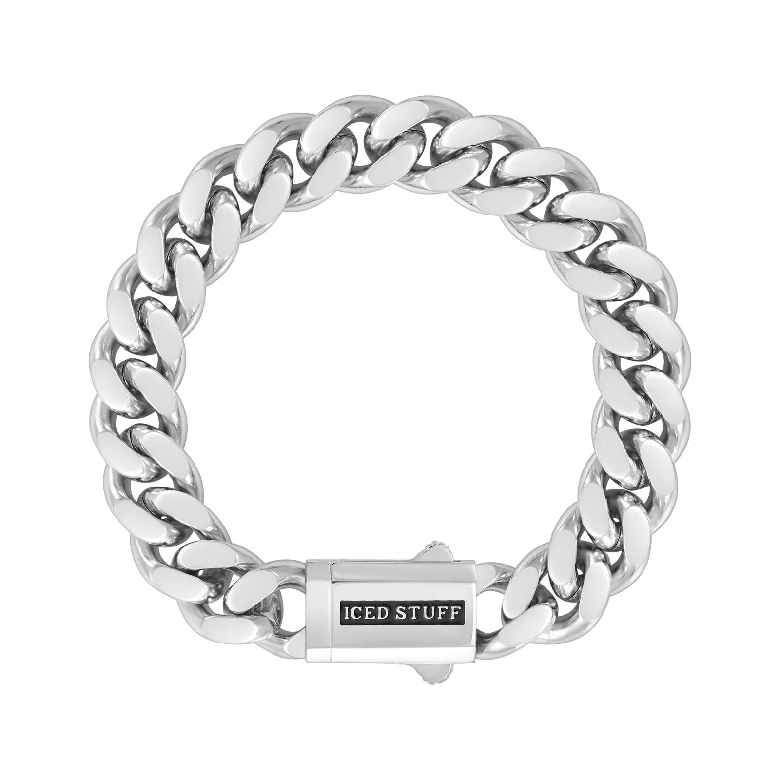 Premium Curb Cuban Link Bracelet 12mm White Gold