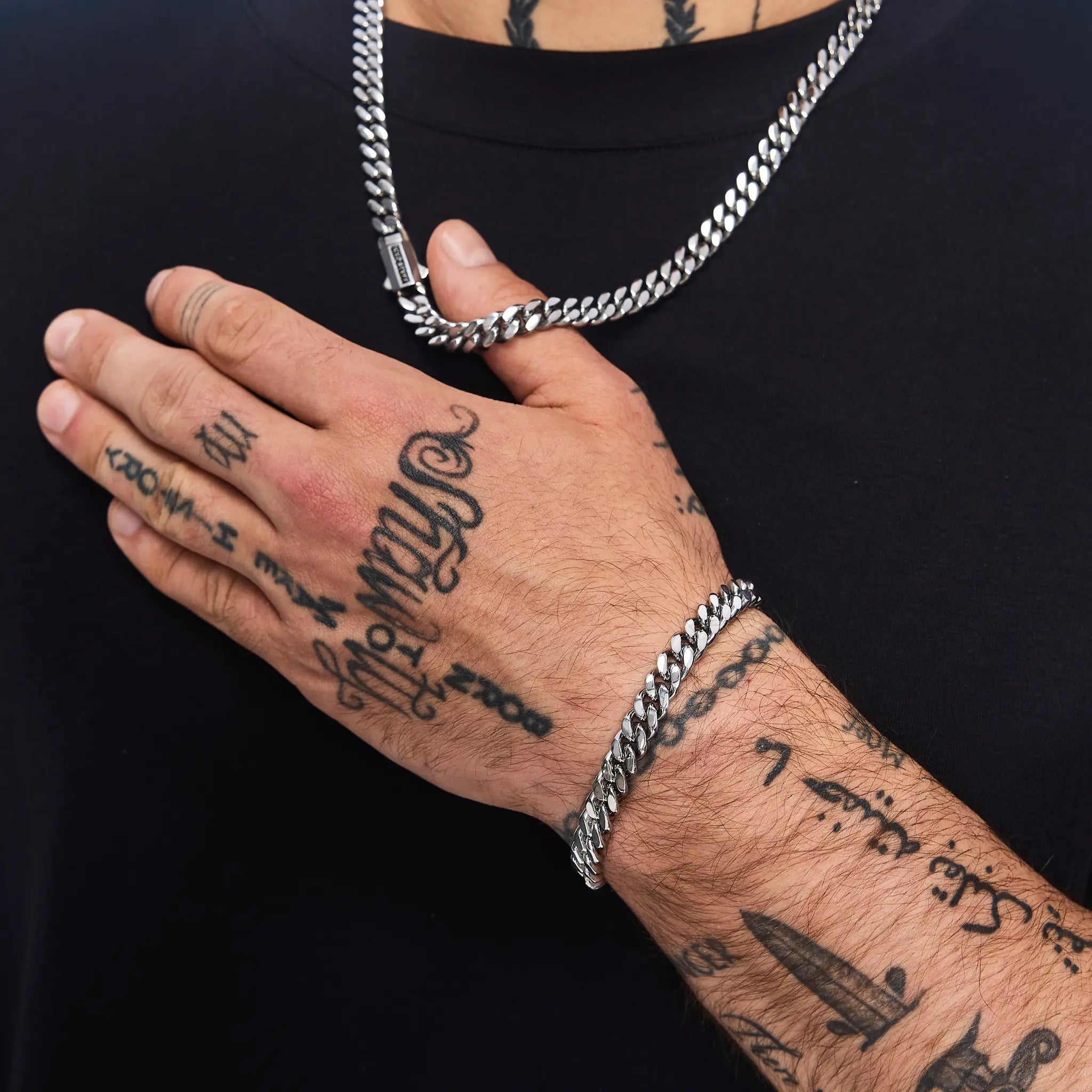 Premium Curb Cuban Link Bracelet 8mm White Gold