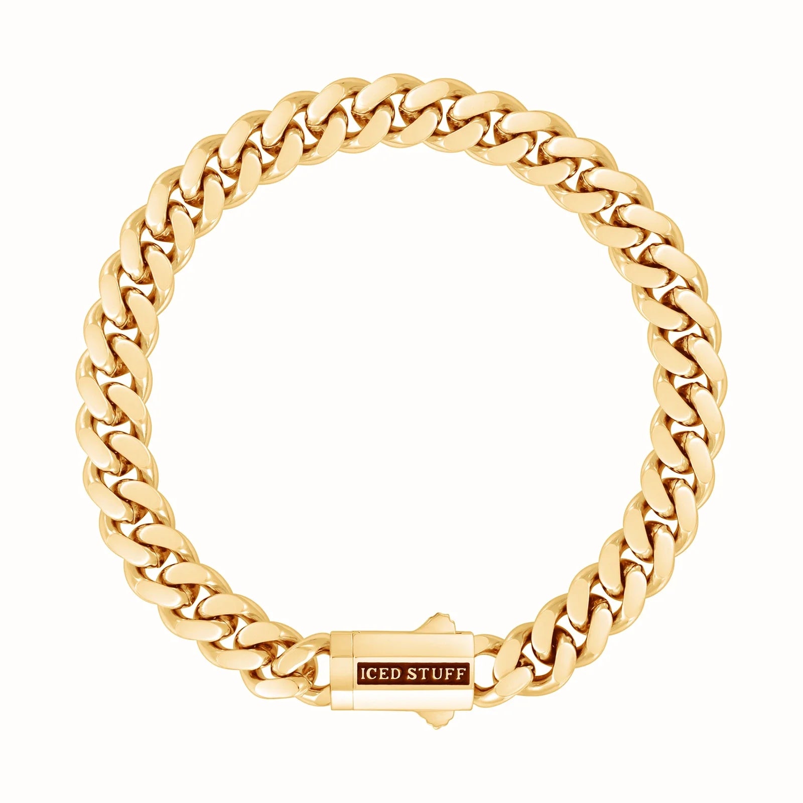 Premium Curb Cuban Link Bracelet 8mm Gold