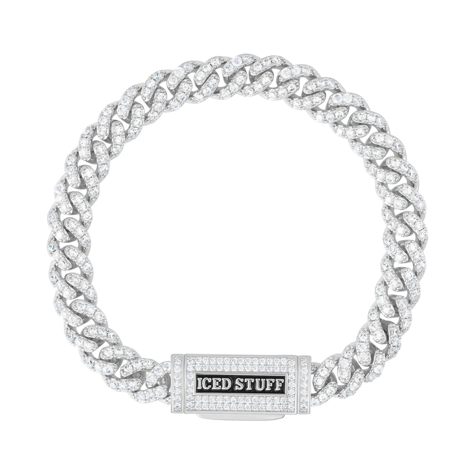 Premium Diamond Cuban Link Bracelet 8mm White Gold