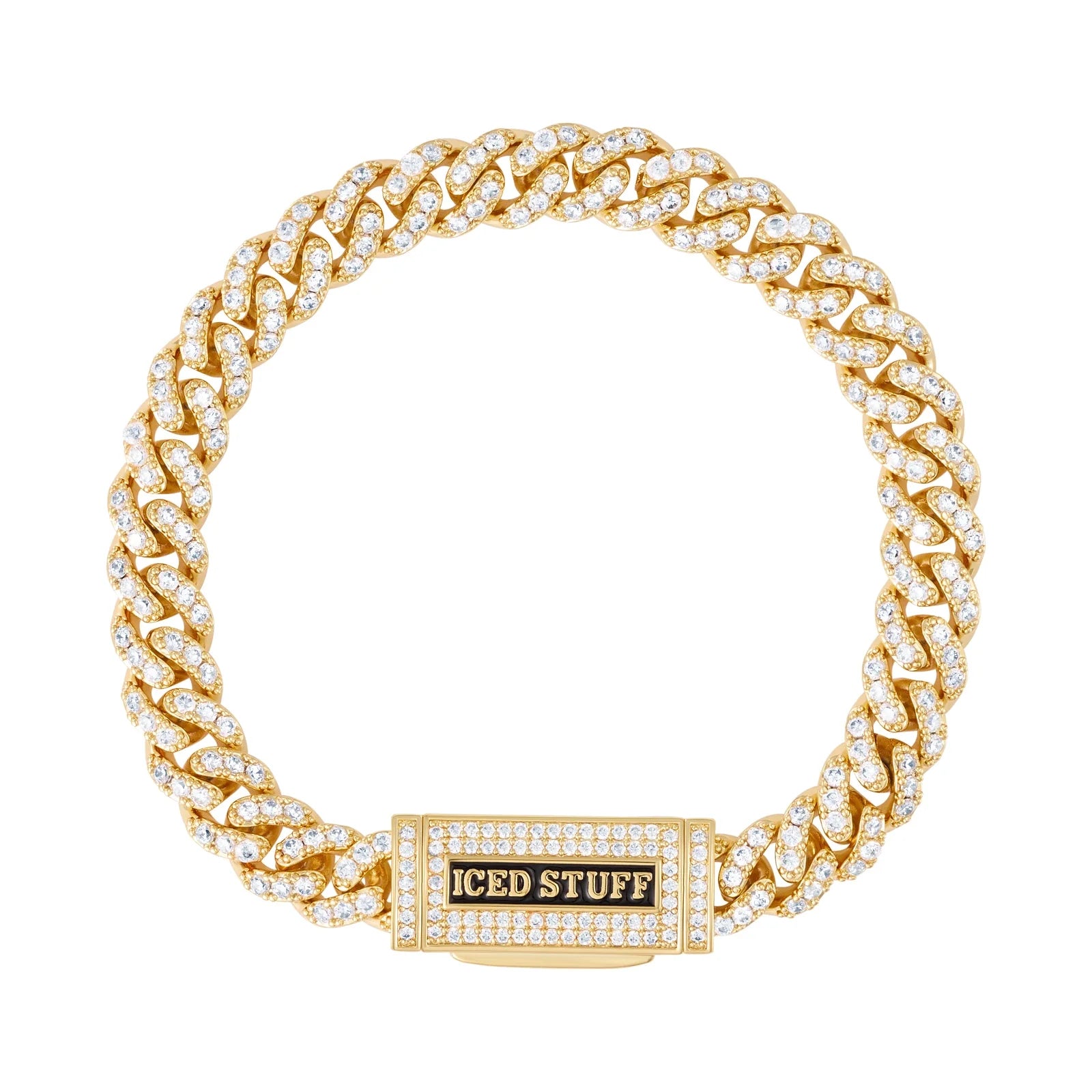 Premium Diamond Cuban Link Bracelet 8mm Gold