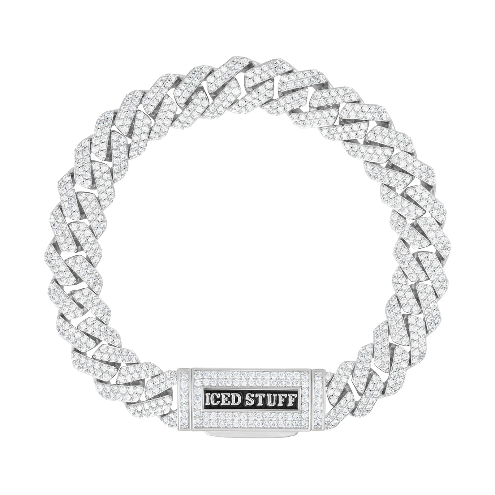 Premium Diamond Prong Cuban Link Bracelet 10mm White Gold
