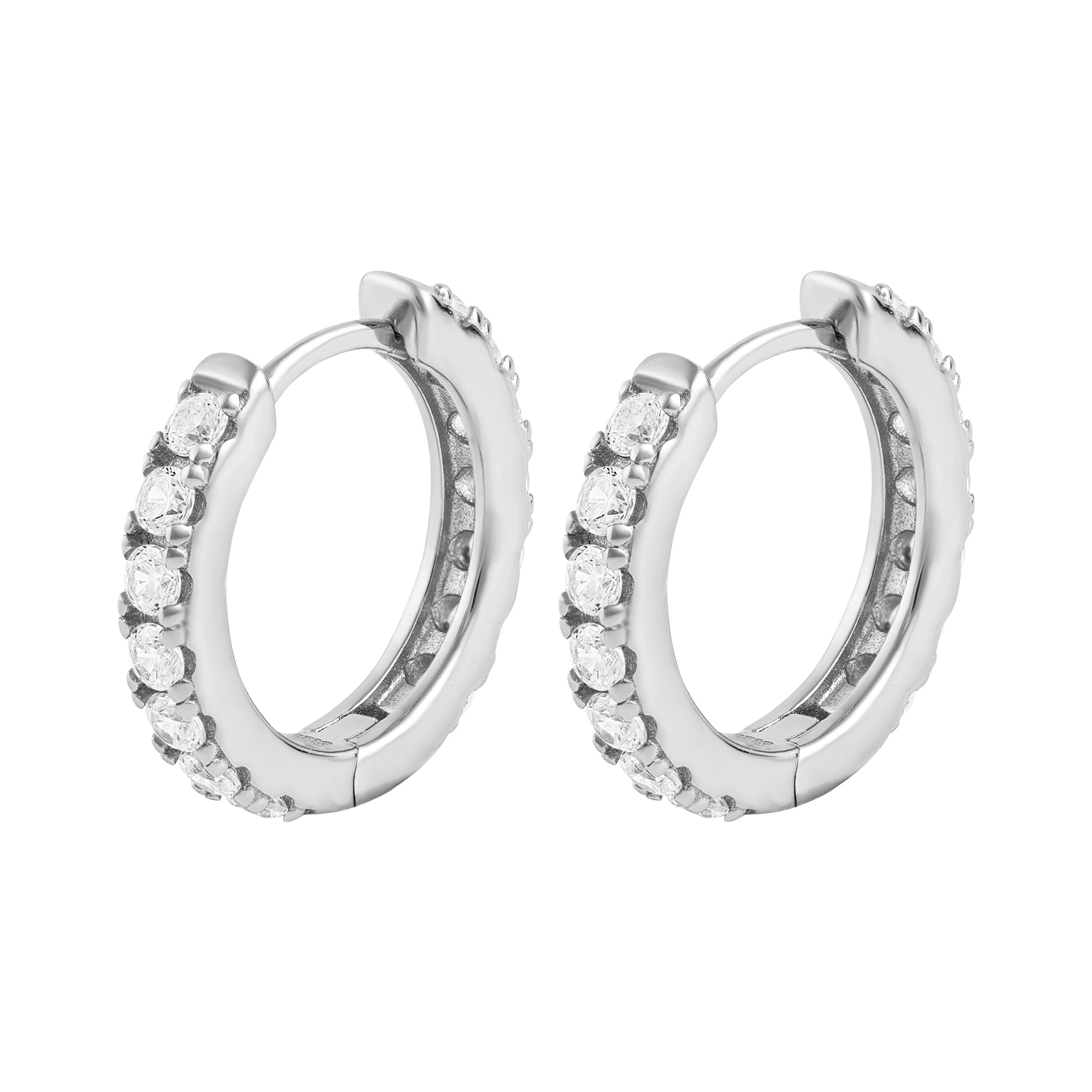 Diamond Earrings 15mm Women Collection White Gold